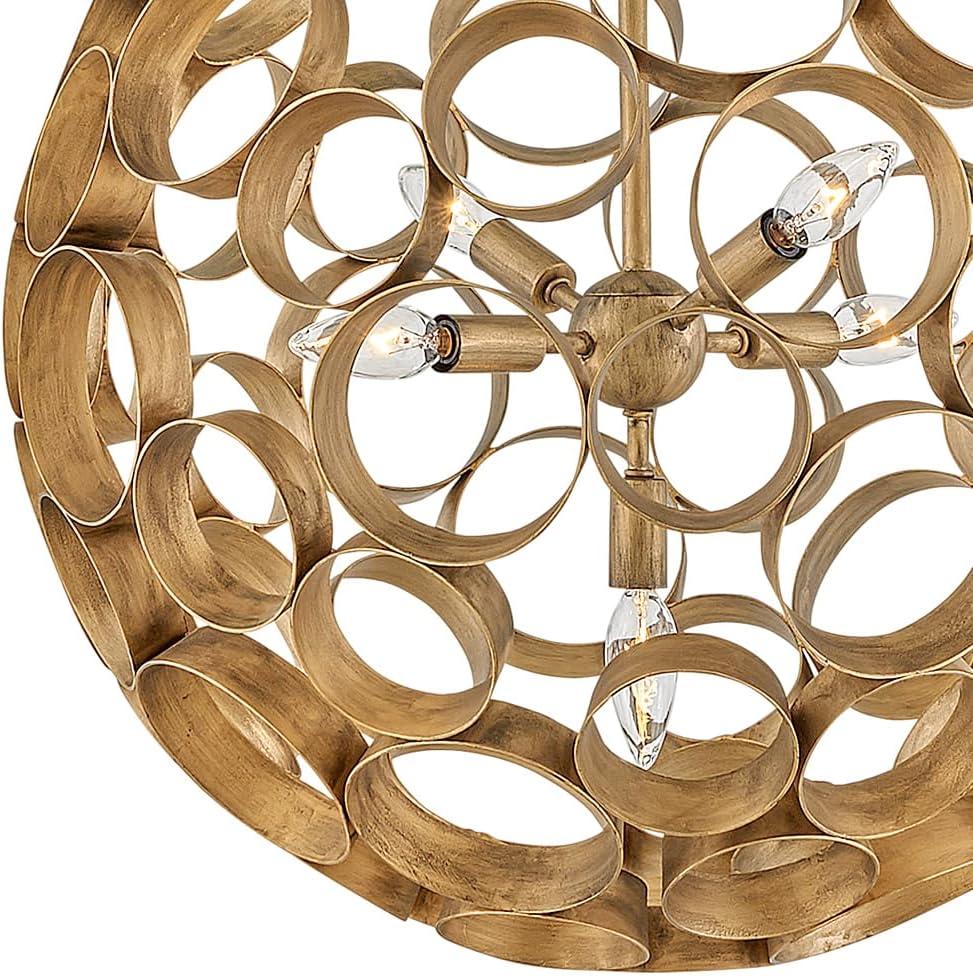Centric 5-Light Orb Handcrafted Chandelier - Burnished Gold