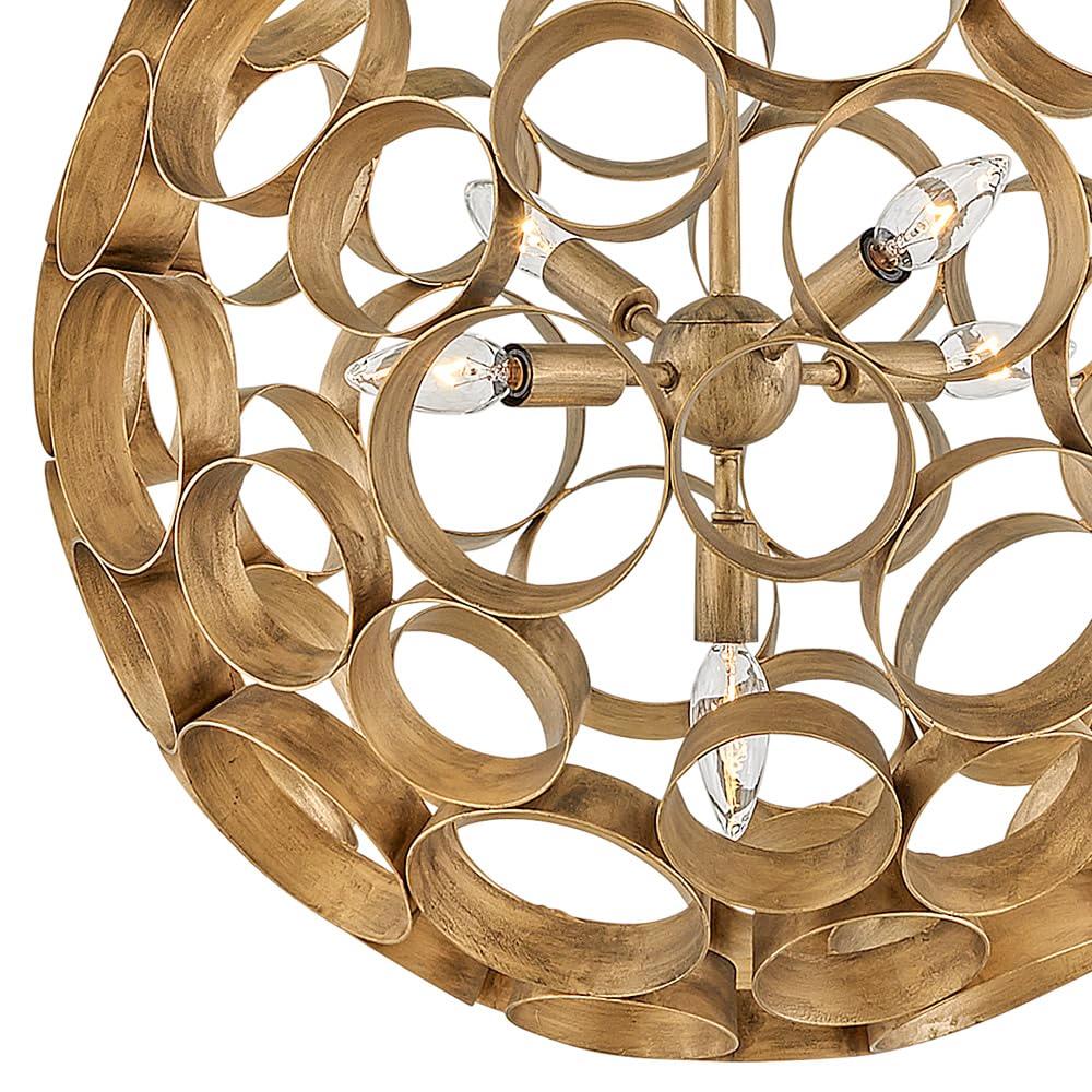 Centric 5-Light Orb Handcrafted Chandelier - Burnished Gold