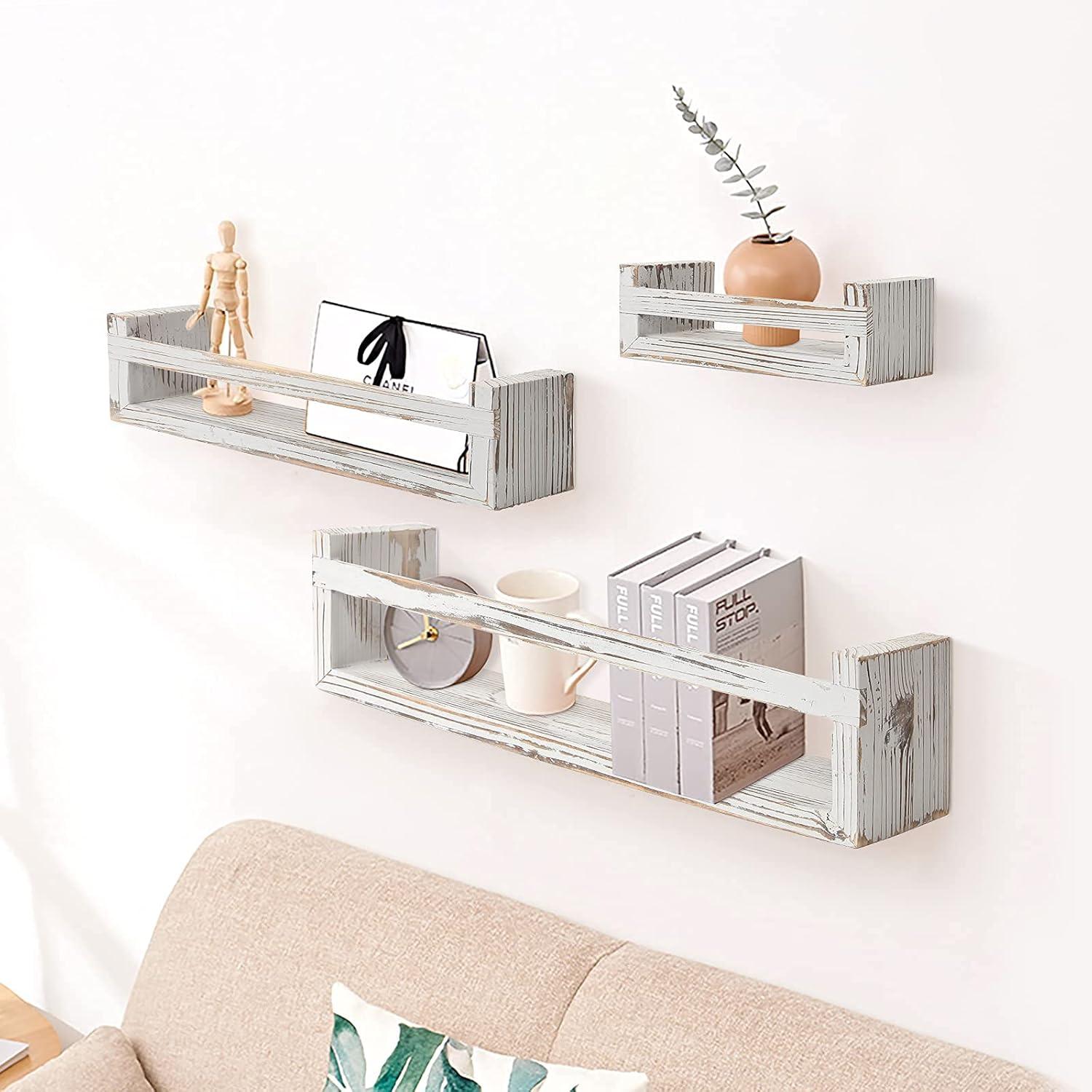 Floating Shelves-Wall Shelf-Floating Shelf-Wall Shelves-Rustic Wall Mount Shelf for Bathroom Bedroom Living Room Kitchen Office and More