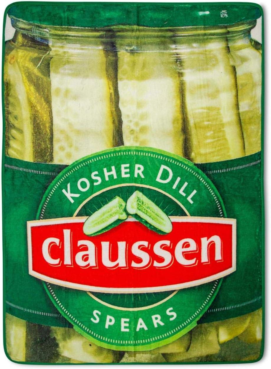 Toynk Claussen Kosher Dill Pickles Fleece Throw Blanket | 45 x 60 Inches