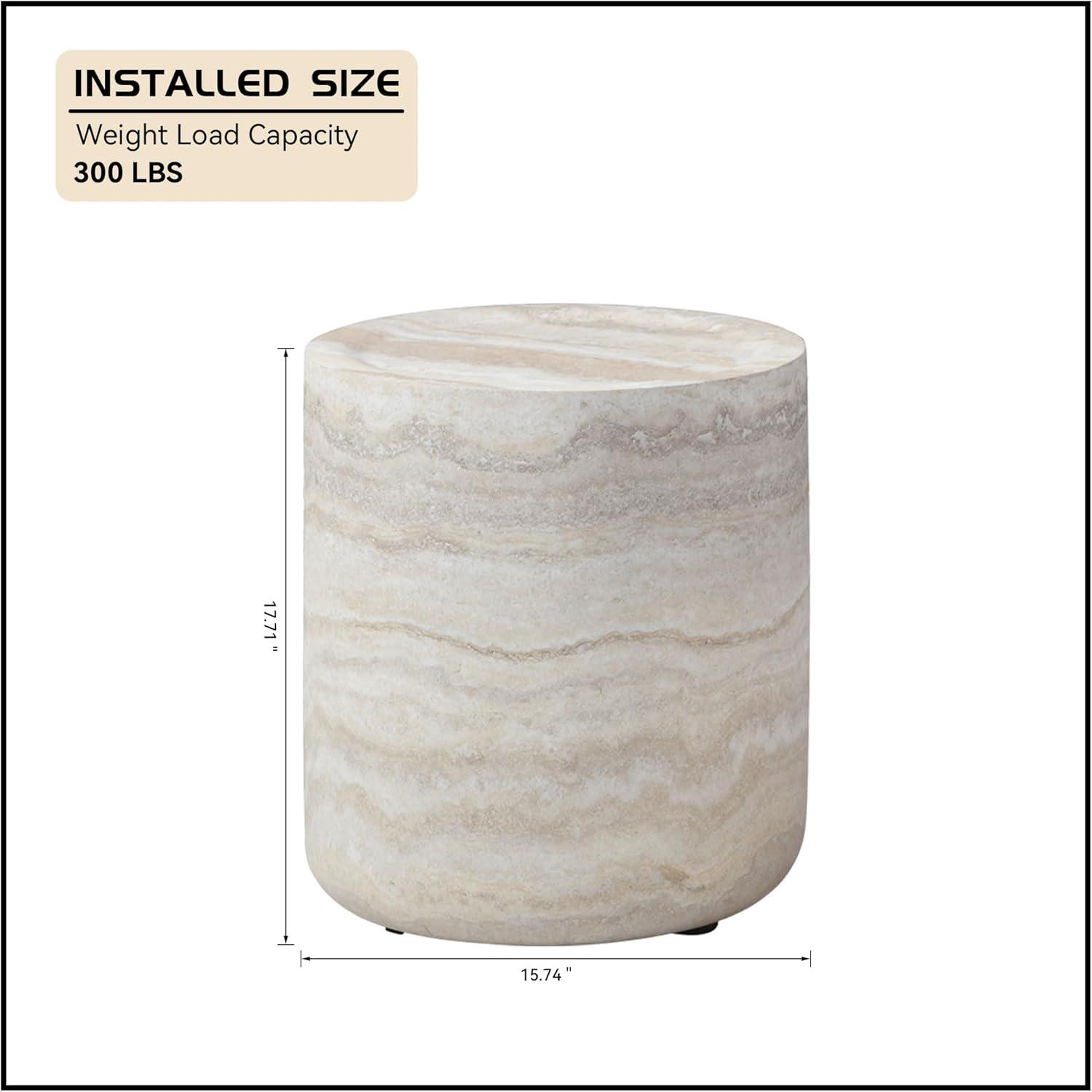 Williamspace Modern Glam Round End Nesting Coffee Table Set for Living Room (Set of 2) No Assembled Blue