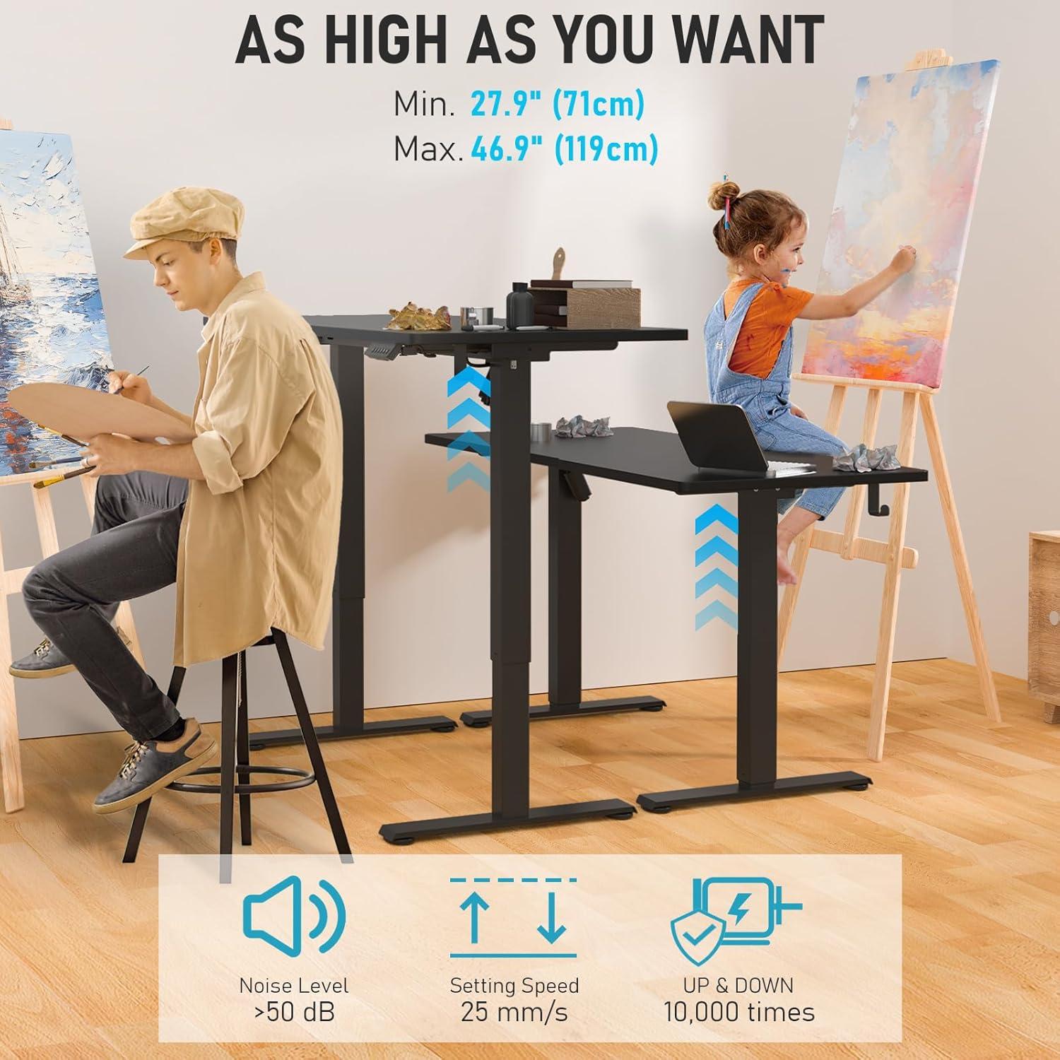 Vivo VIVO 55" x 24" Electric Sit Stand Desk, Height Adjustable Workstation (E155TB series)