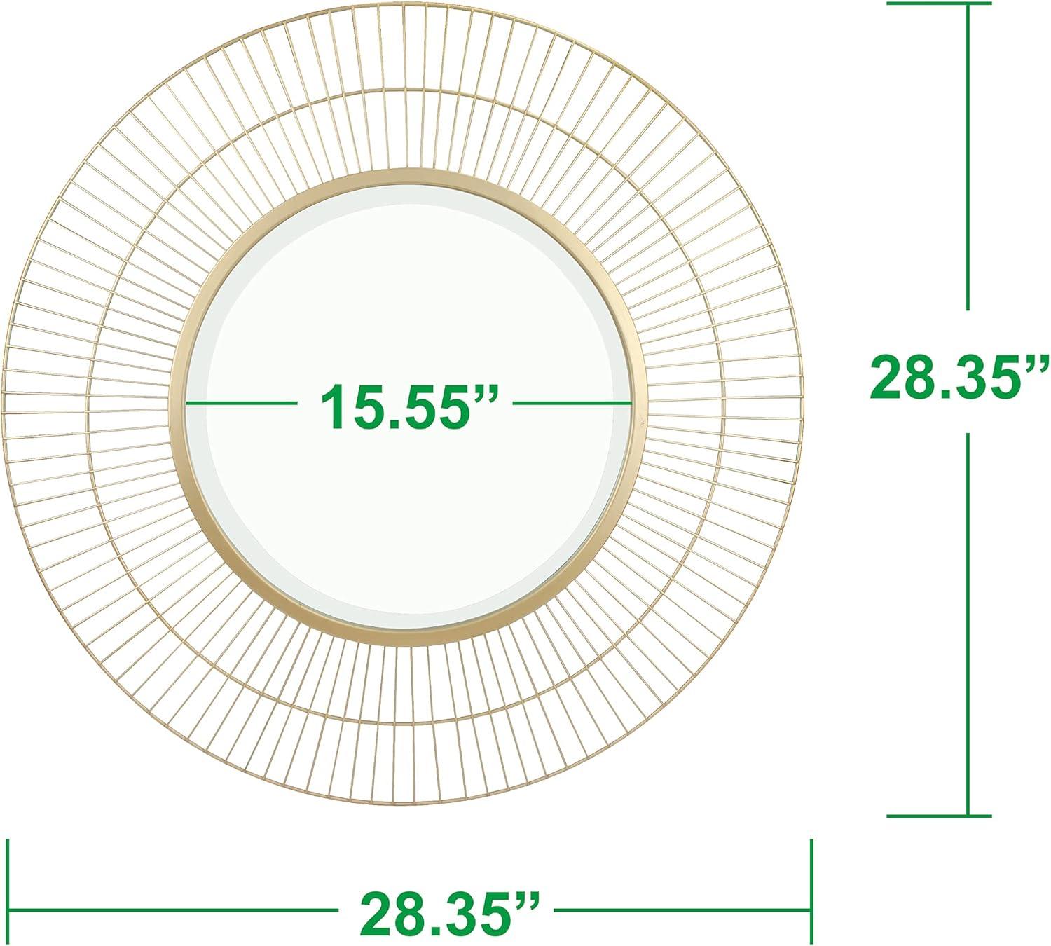 Two Loop Radial Wire Mirror Gold - Stonebriar Collection