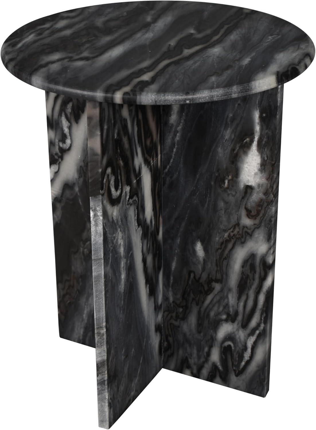 JONATHAN Y Javier 17.75" Contemporary Natural Marble Handmade X-Shaped End Table