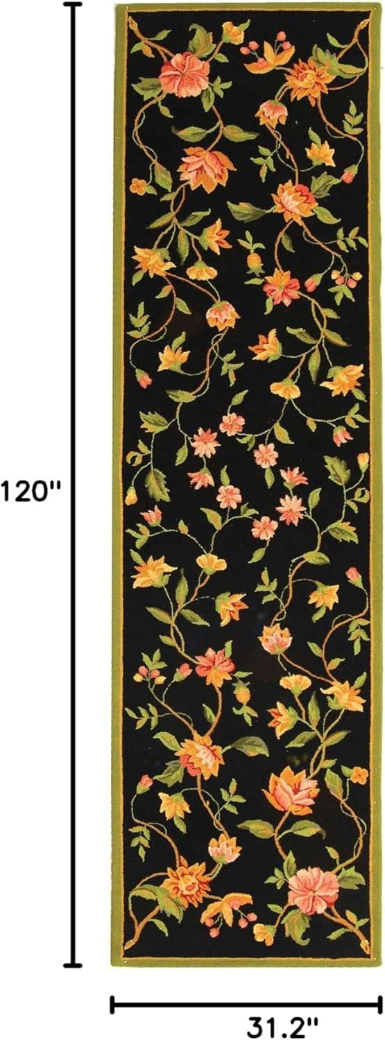 Chelsea HK263 Handmade Runner Rug - 2'6"x10' - Black - Safavieh