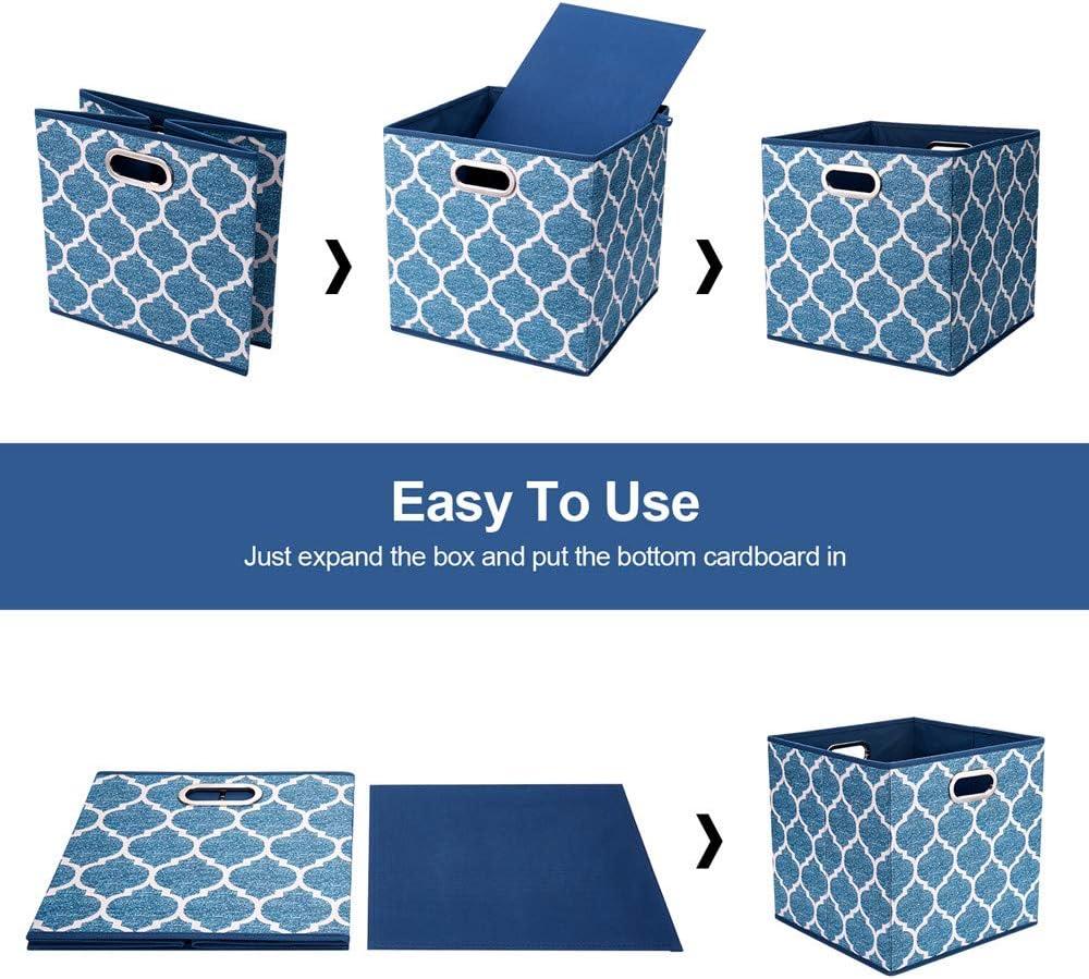 Folding cloth cube storage box basket frame medal pattern package of 3 pieces, with strong storage capacity