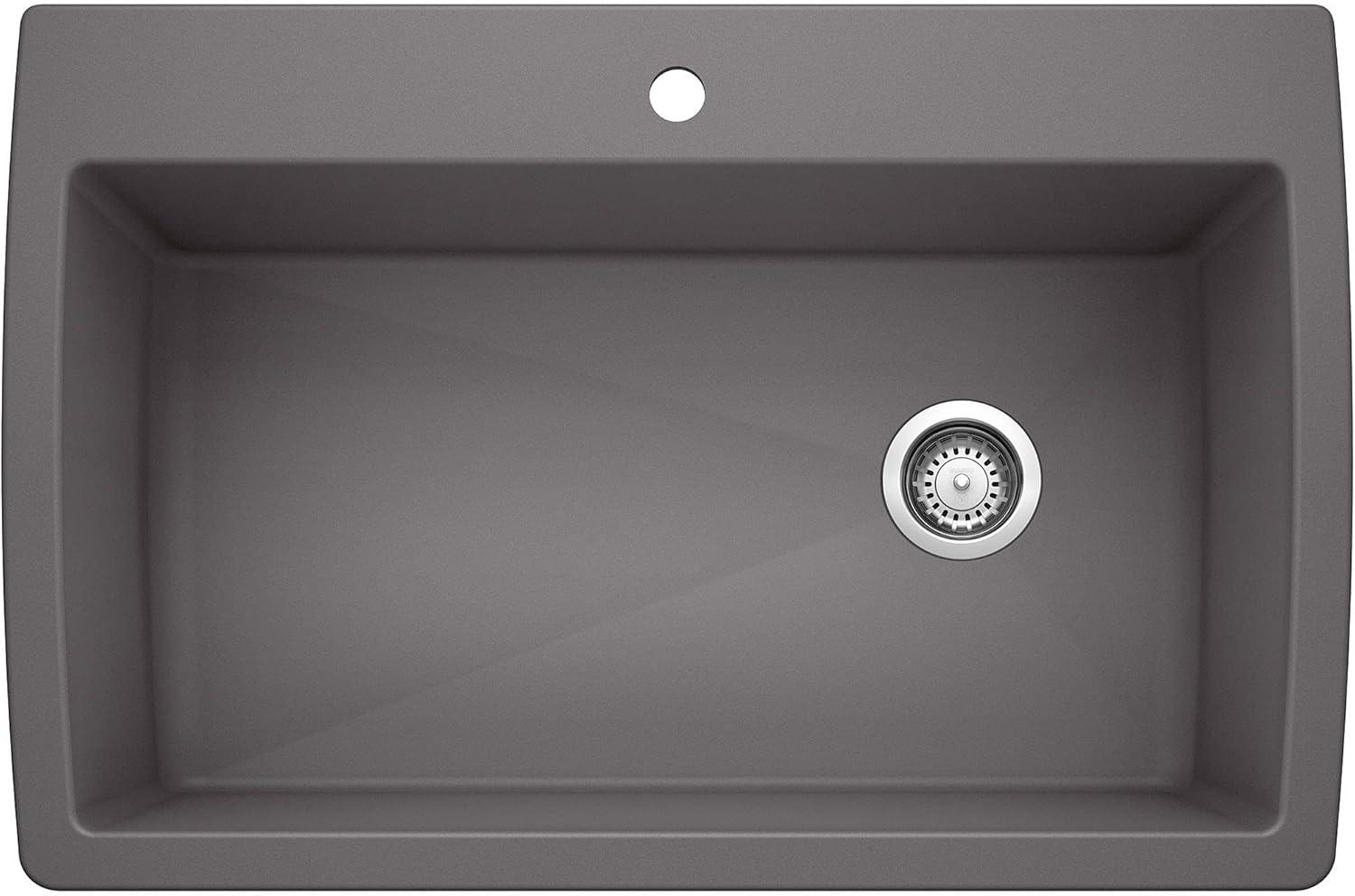 Diamond SILGRANIT 33.5" L x 22" W Super Single Drop-in/Undermount Kitchen Sink