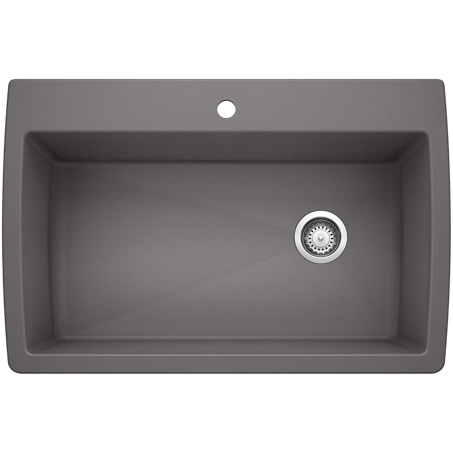 Diamond SILGRANIT 33.5" L x 22" W Super Single Drop-in/Undermount Kitchen Sink