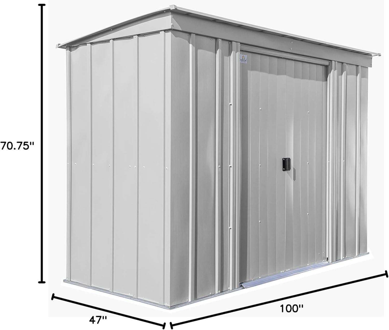 Arrow 8 ft. W x 4 ft. D Galvanized Steel Vertical Storage Shed