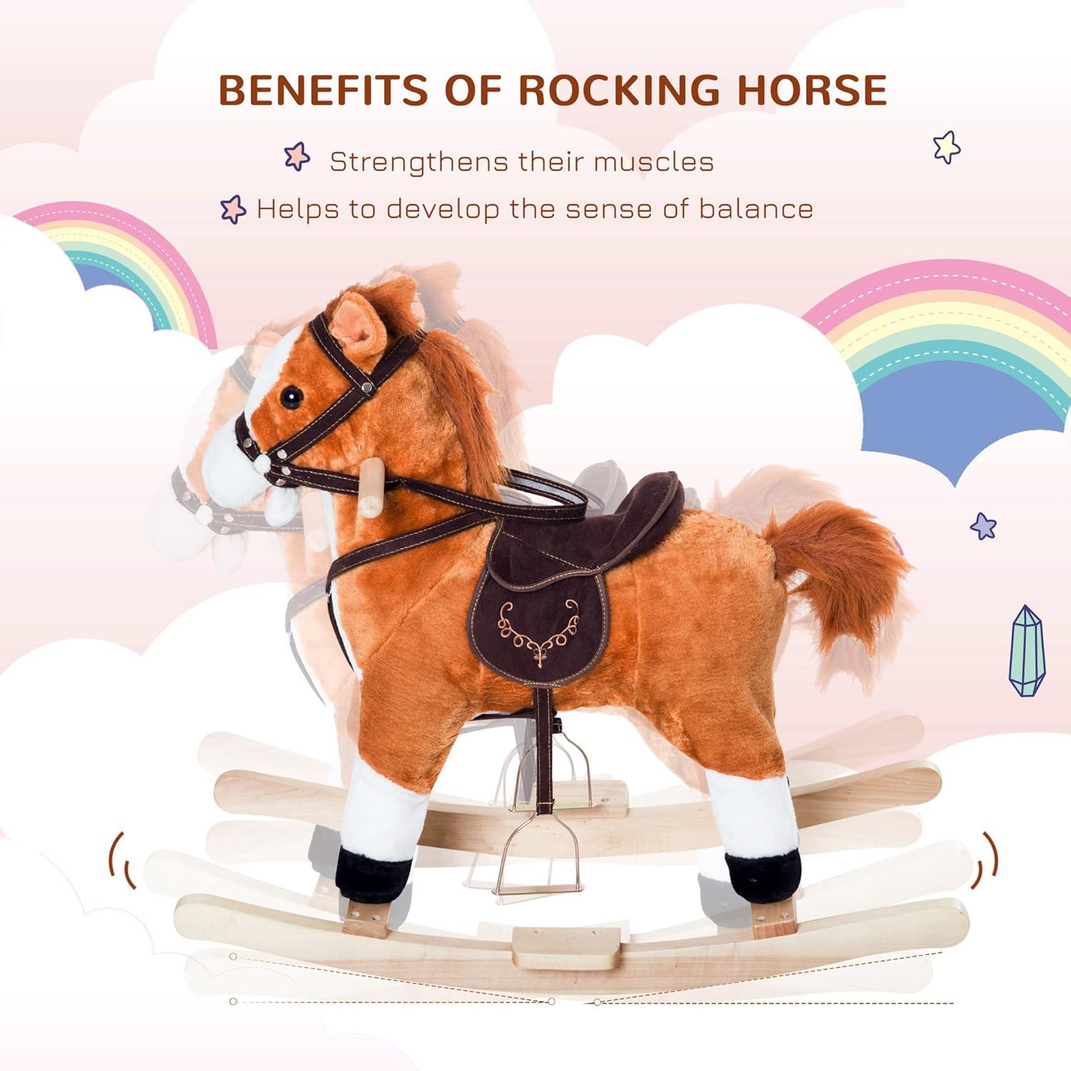 Qaba Kids Plush Toy Rocking Horse