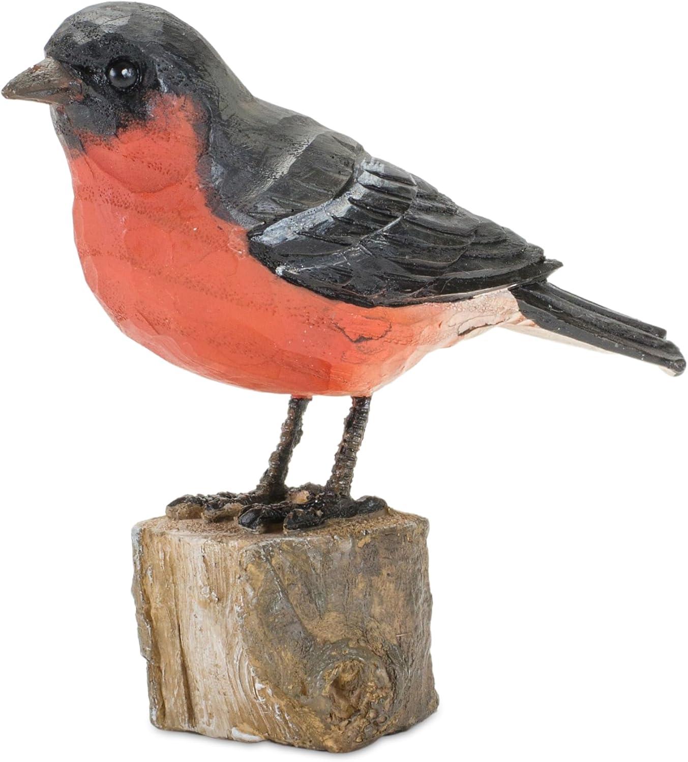 Bird on Stump (Set of 2) 4"H Resin