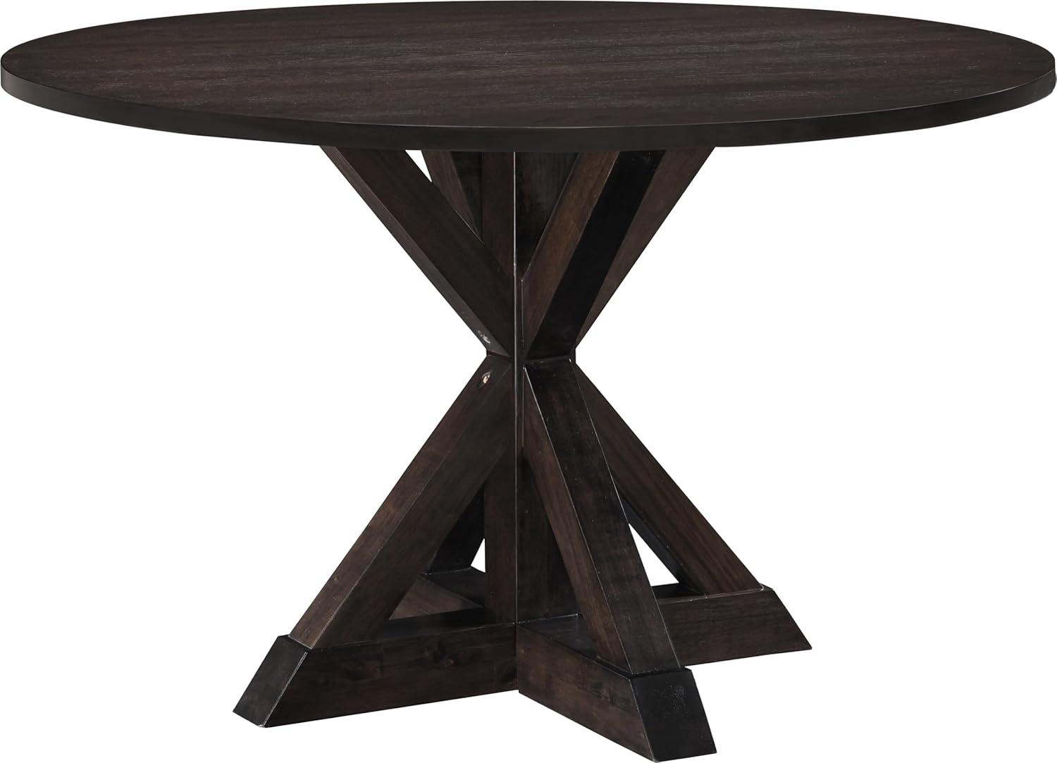 Finch Alfred Round Solid Wood Rustic Dining Table & Reviews | Wayfair