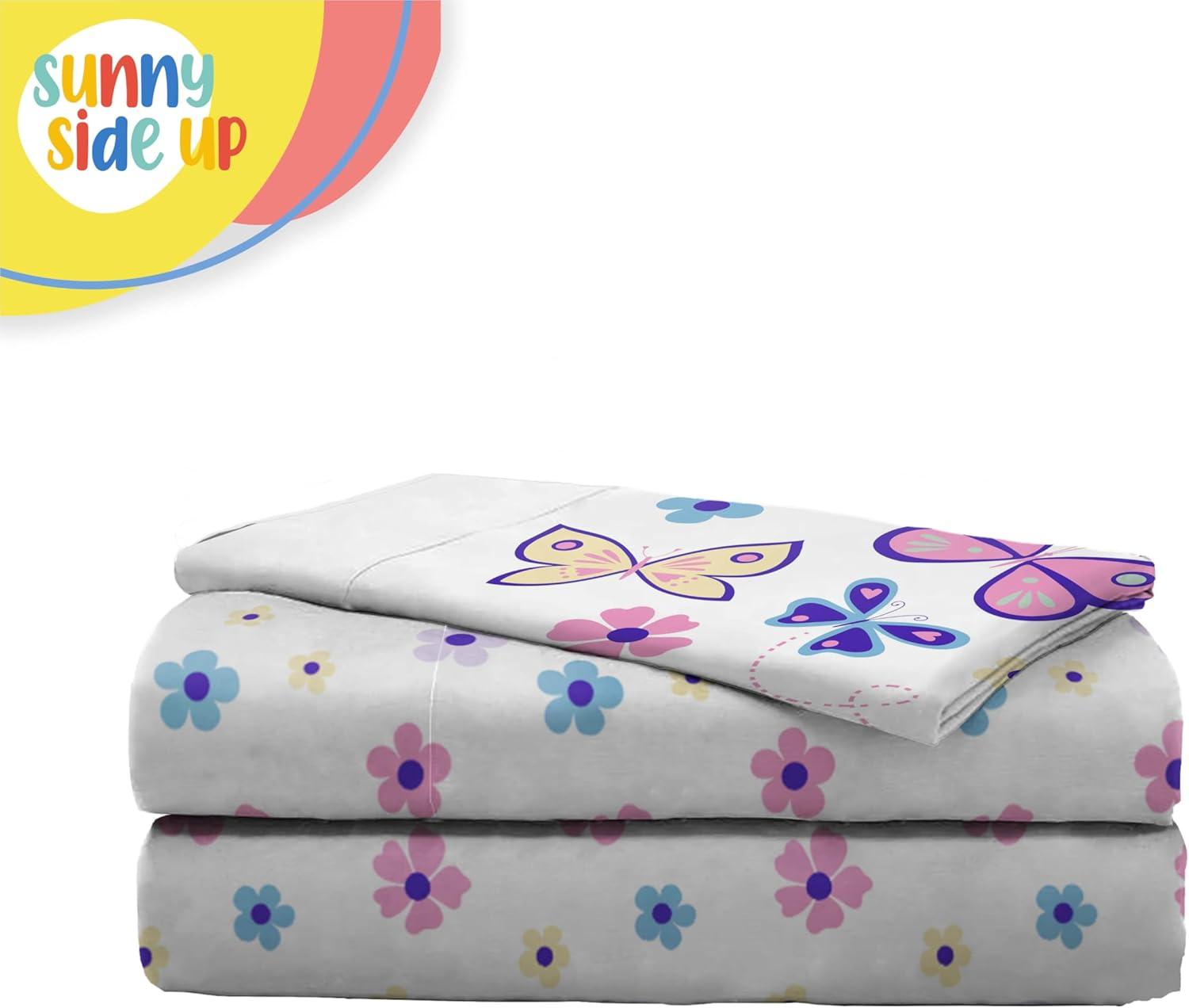 Sunny Side Up Flutter 3 Piece Twin Size Sheet Set