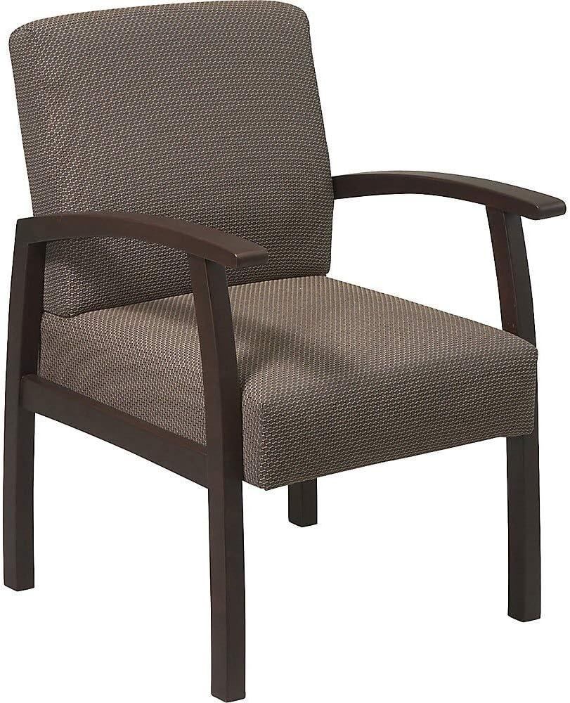 Mahogany Espresso Deluxe Guest Chair with Taupe Padded Seat