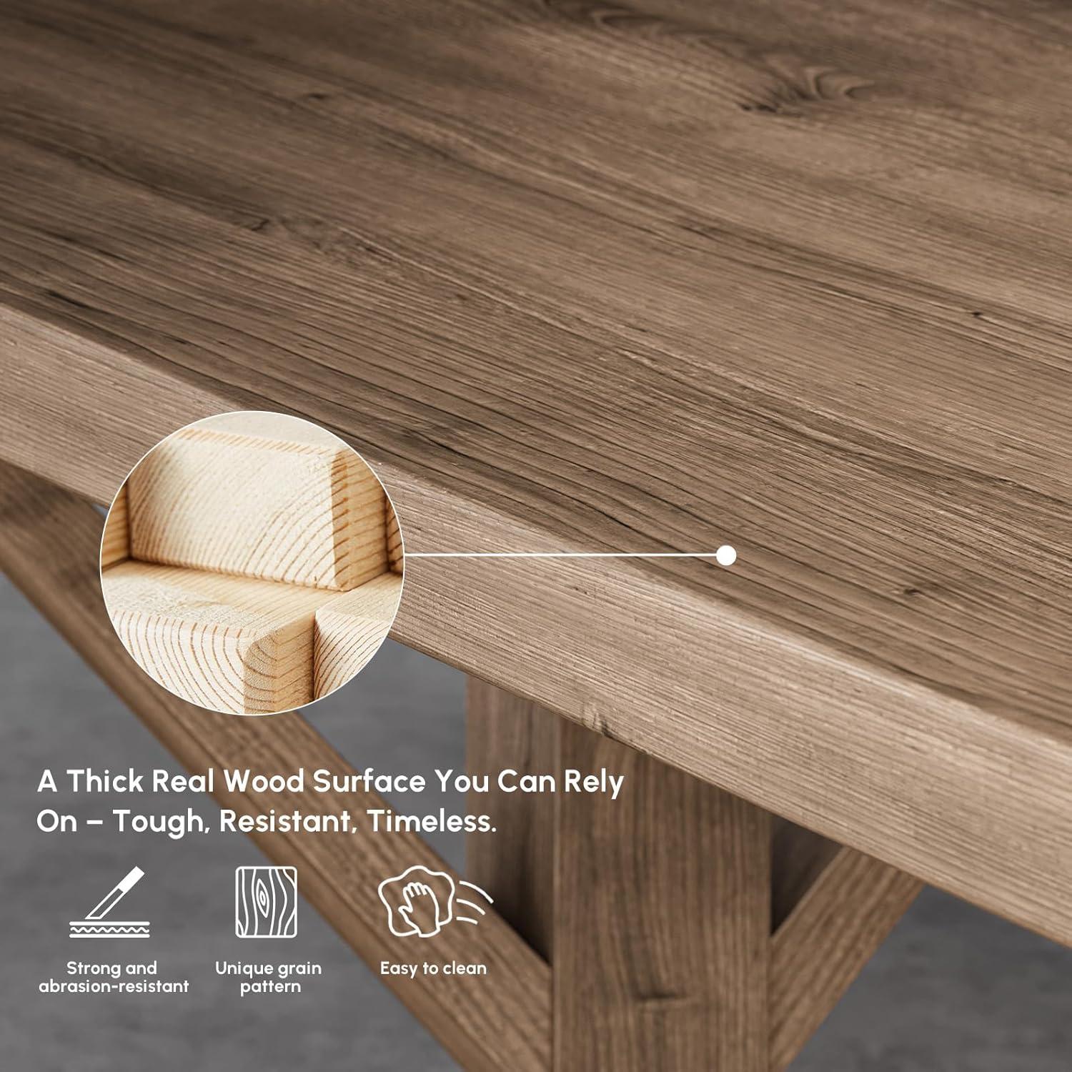 Rustic Farmhouse Computer Desk In Natural With Trestle Base Wooden Office Desk