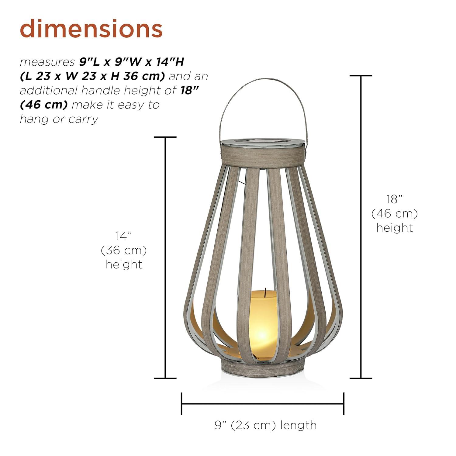 Alpine Solar Decorative Plastic Lantern w/ LED Light