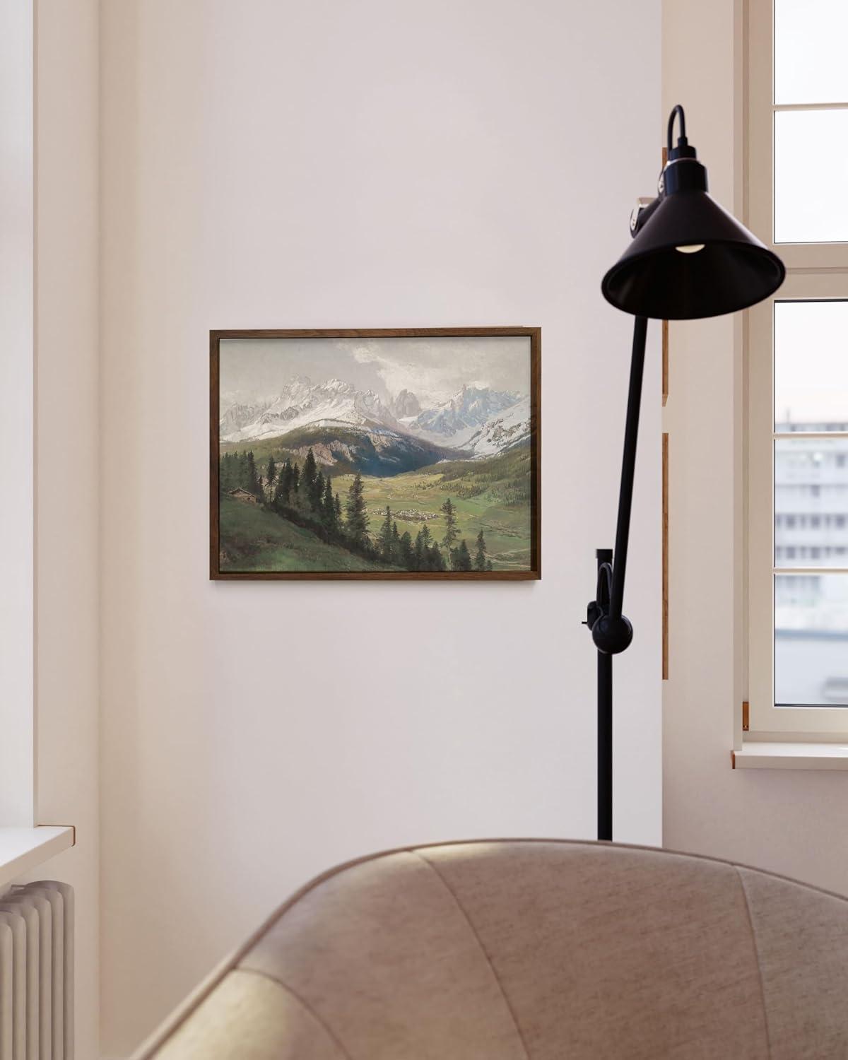 HAUS AND HUES Vintage Prints Wall Art - Oil Paintings for Wall Decor Captivating Landscape, and Mountain Scenes to Bring the Outdoors Indoors (Beige Frame, 11x14)