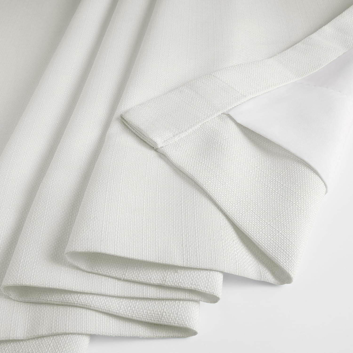 HPD Half Price Drapes Magnolia Off White Italian Faux Linen Room Darkening Curtains with Rod Pocket - 1 Panel - Window Curtains for Living Room & Curtains for Bedroom, 50W X 84L