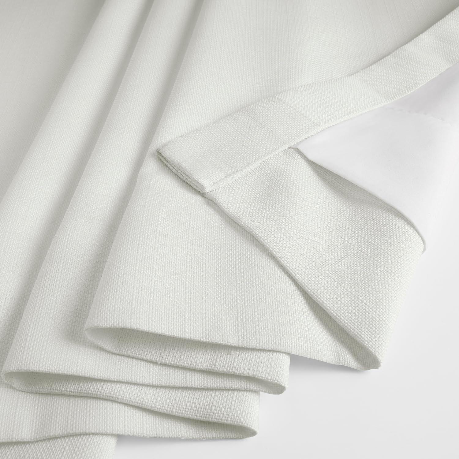 HPD Half Price Drapes Magnolia Off White Italian Faux Linen Room Darkening Curtains with Rod Pocket - 1 Panel - Window Curtains for Living Room & Curtains for Bedroom, 50W X 84L