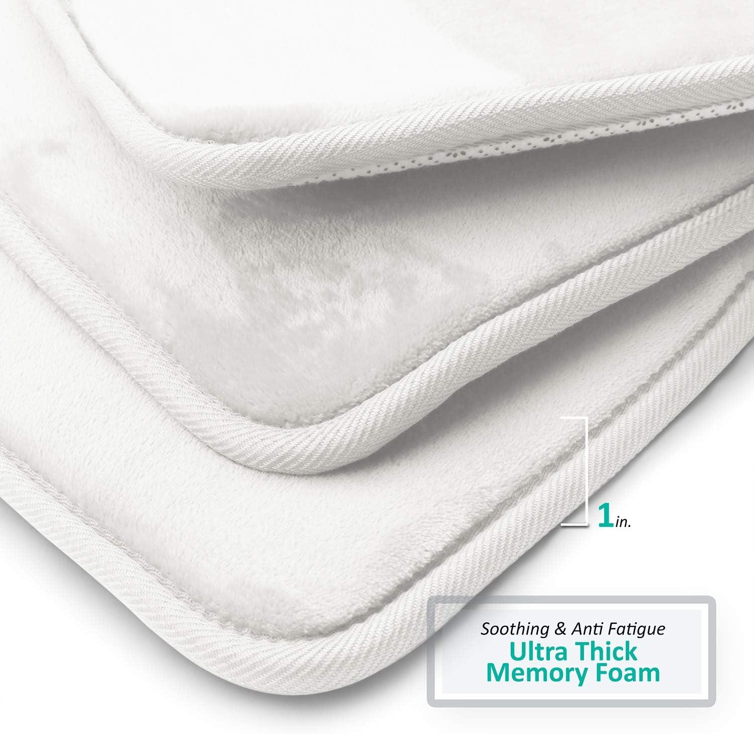 Clara Clark Ultra Soft and Absorbent Memory Foam Bath Rug Set with Non-Slip Backing
