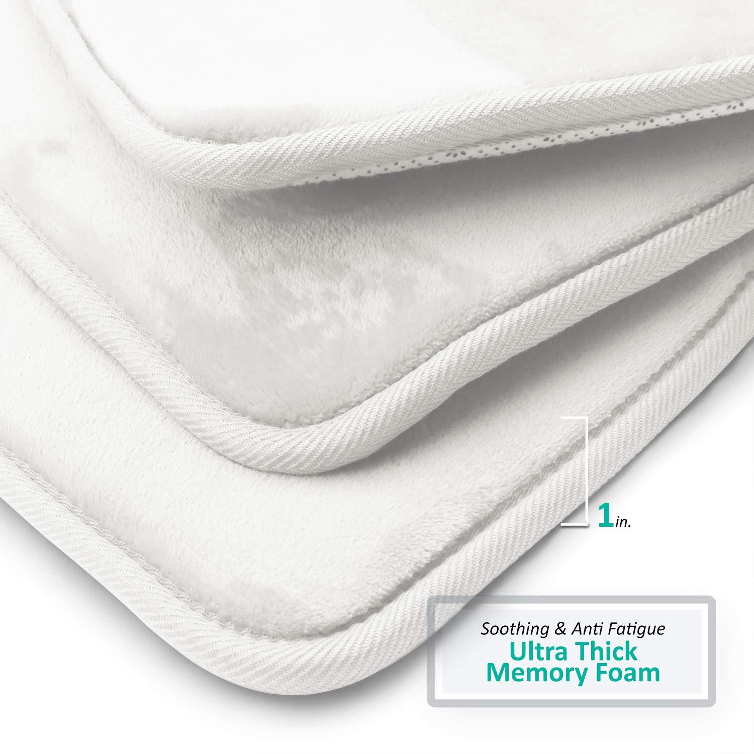 Clara Clark Ultra Soft and Absorbent Memory Foam Bath Rug Set with Non-Slip Backing