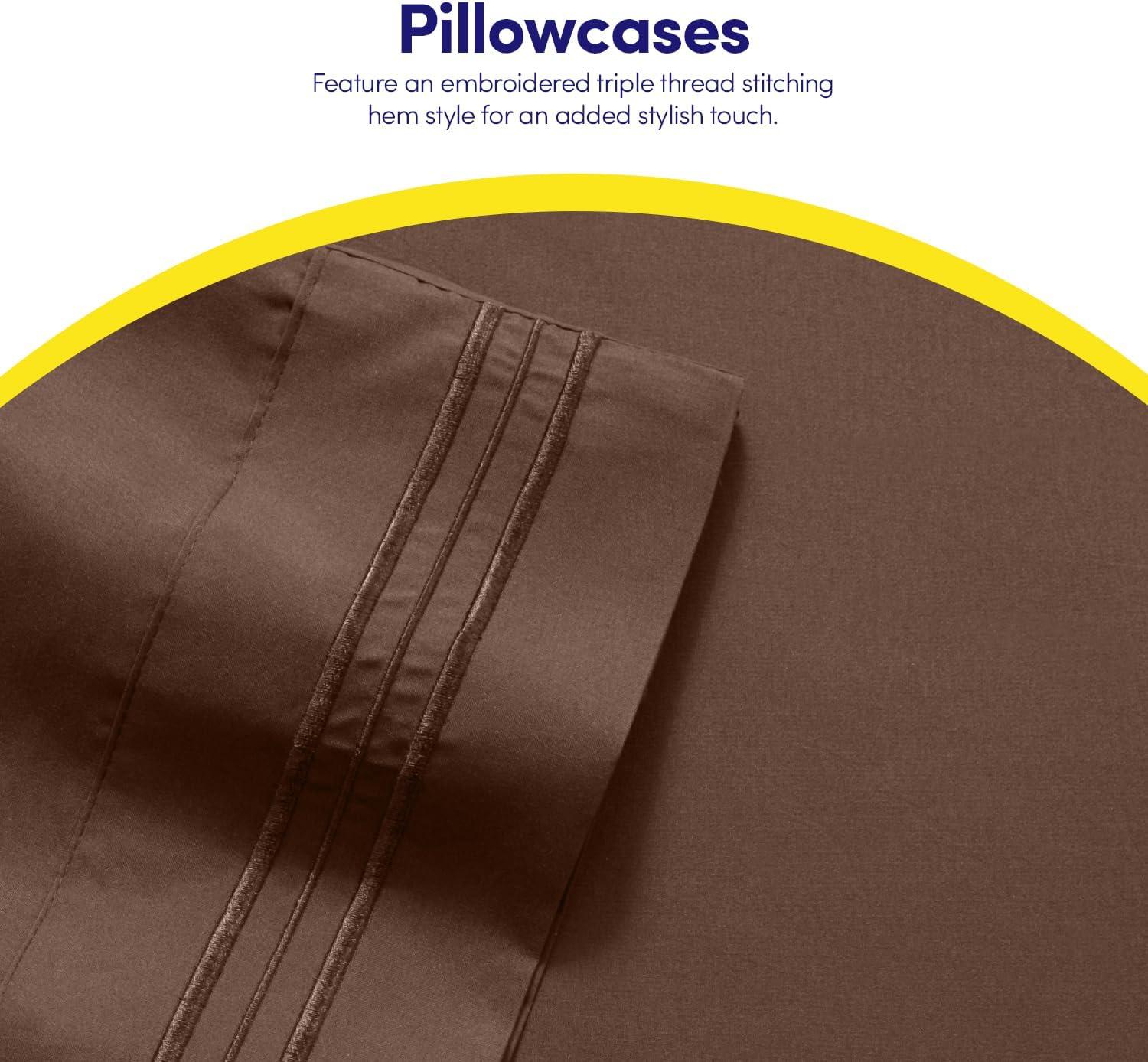 Sweet Home Collection Luxurious Classic Soft Solid 1800 Series Microfiber Sheet Set, Various Colors and Sizes