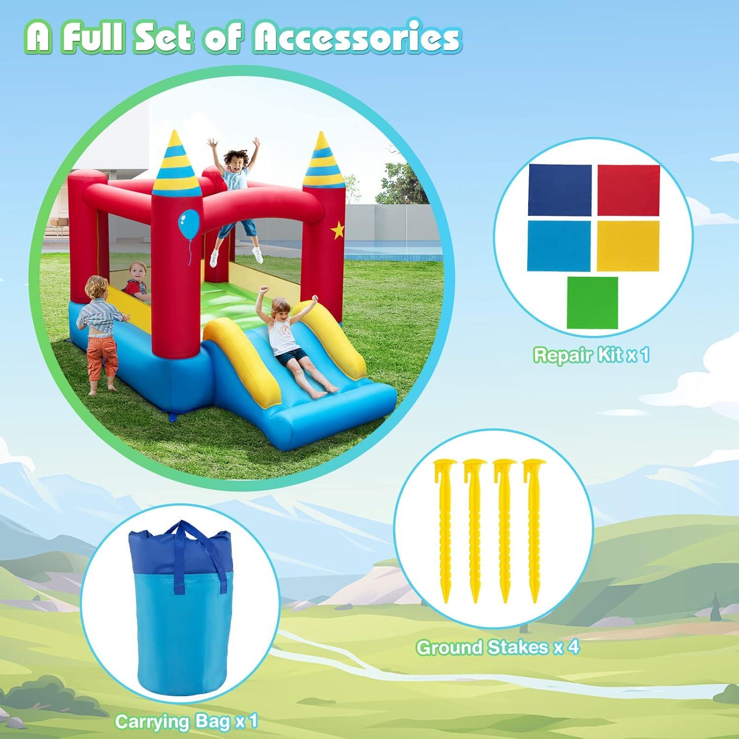 Costway Inflatable Bounce Castle Kids Jumping Bouncer Indoor Outdoor Blower Excluded