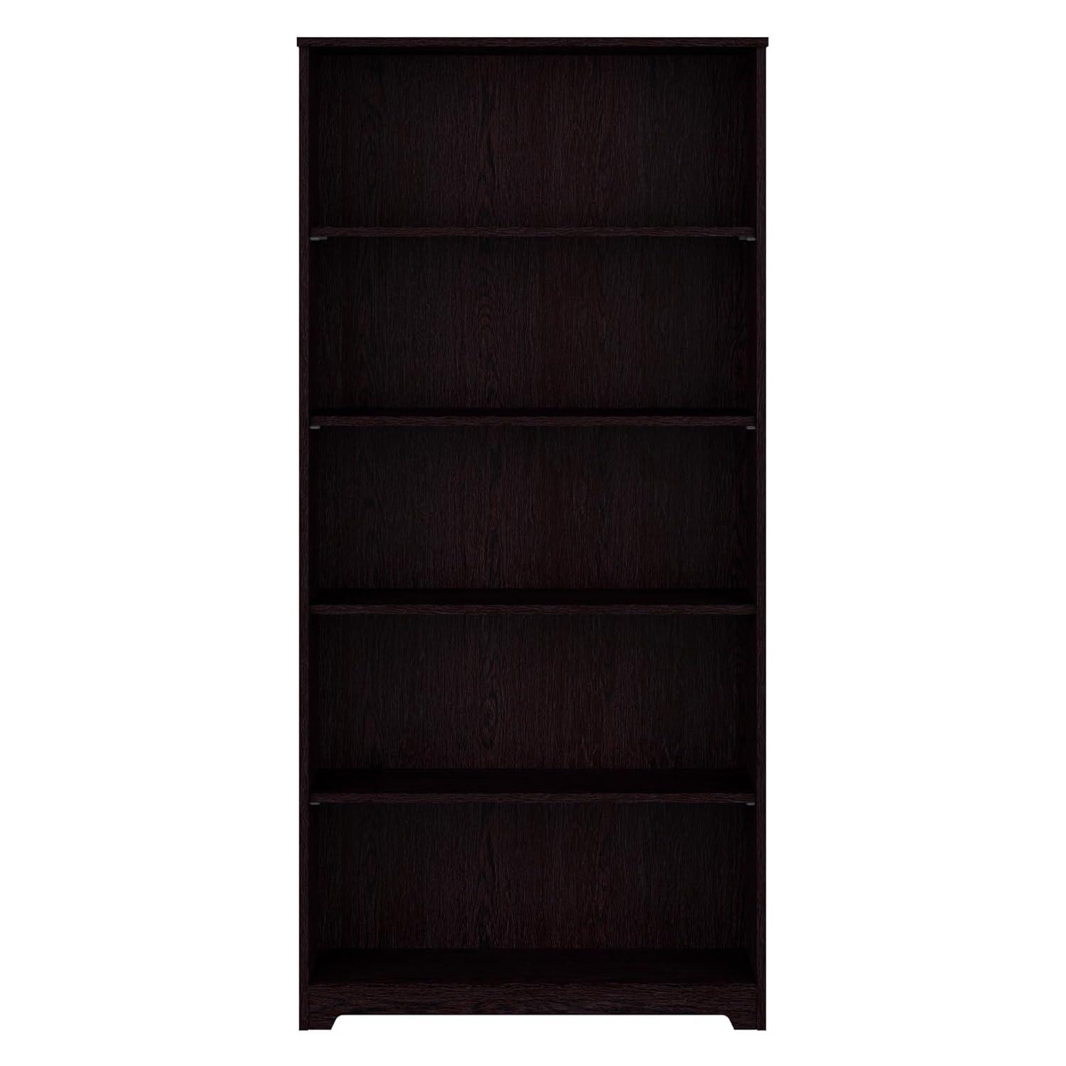 Bowery Hill 5 Shelf Bookcase in Espresso Oak