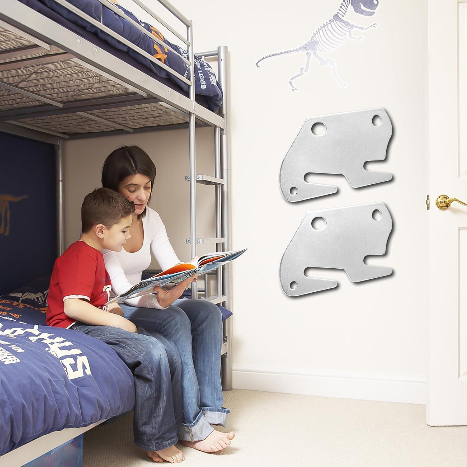 Nishuna 2pcs Bed Accessories Wood Bed Rail Bracket Bed Rail Hooks Plates Beds Frame