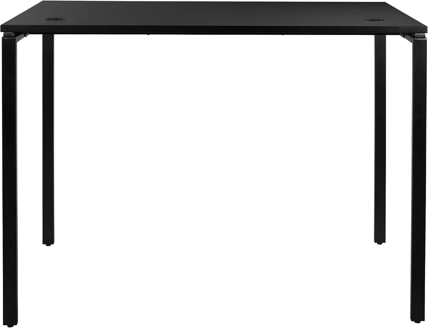 60" Writing Desk with White Laminate Top and White Finish Metal Legs