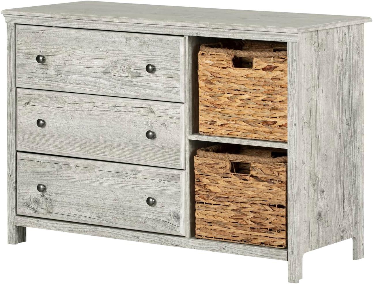 Cotton Candy 3-Drawer Dresser with Storage Baskets
