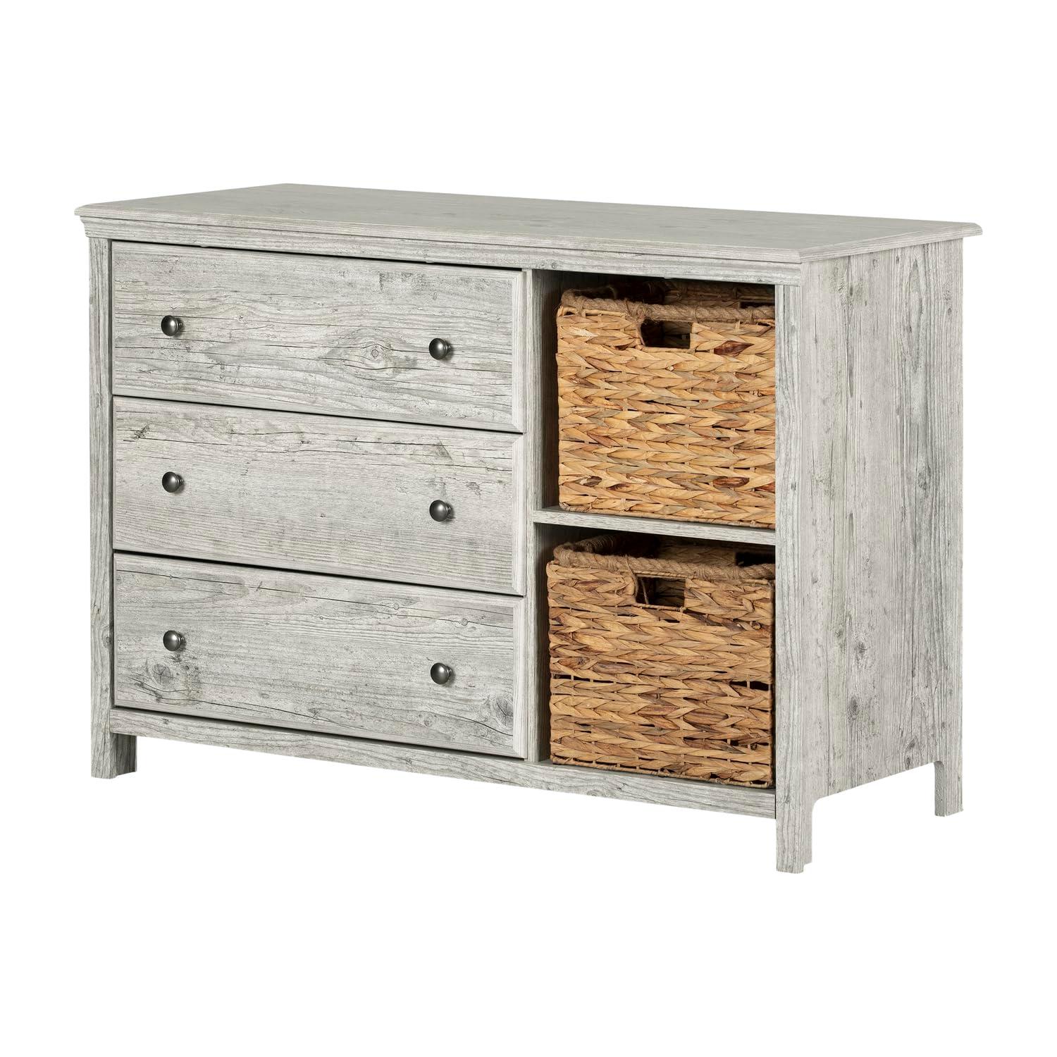 Cotton Candy 3-Drawer Dresser with Storage Baskets