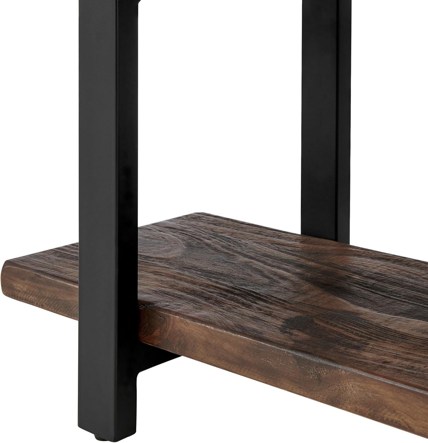 Pomona 2 Shelf Console Table Brown - Alaterre Furniture: Rustic Sofa Table, Metal Frame, Wood Top, Entryway Furniture