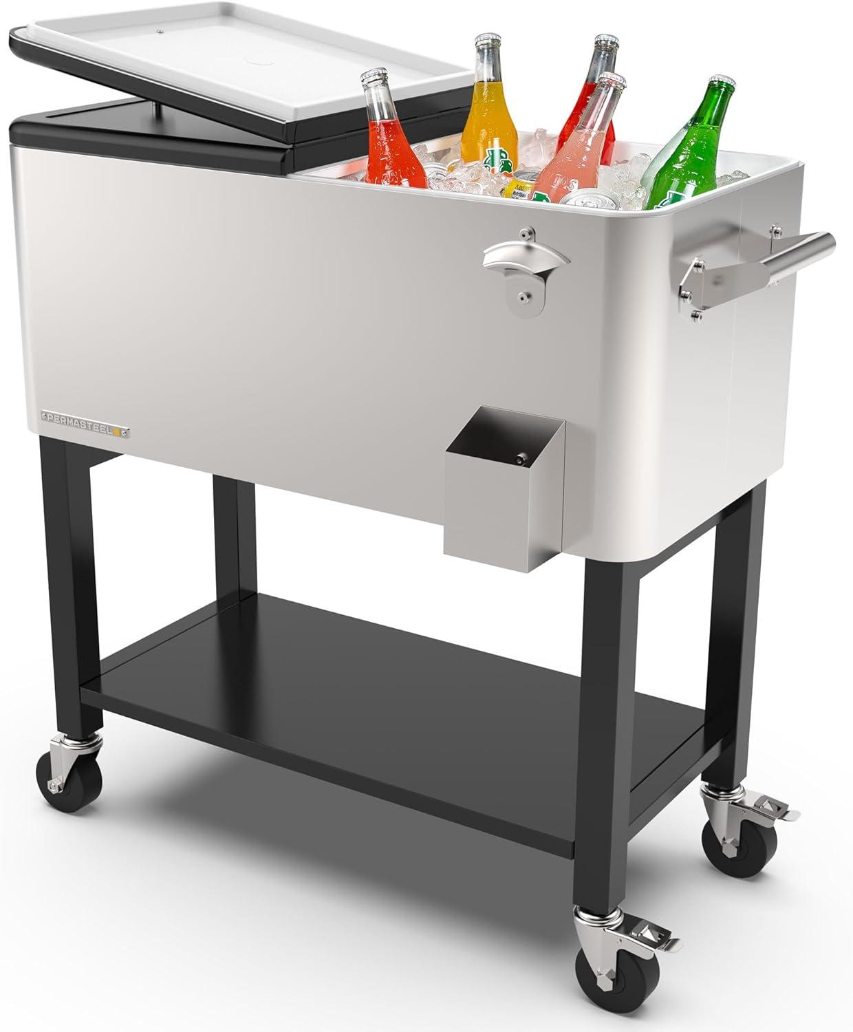 Permasteel 80-Qt Outdoor Patio Cooler with Removable Basin