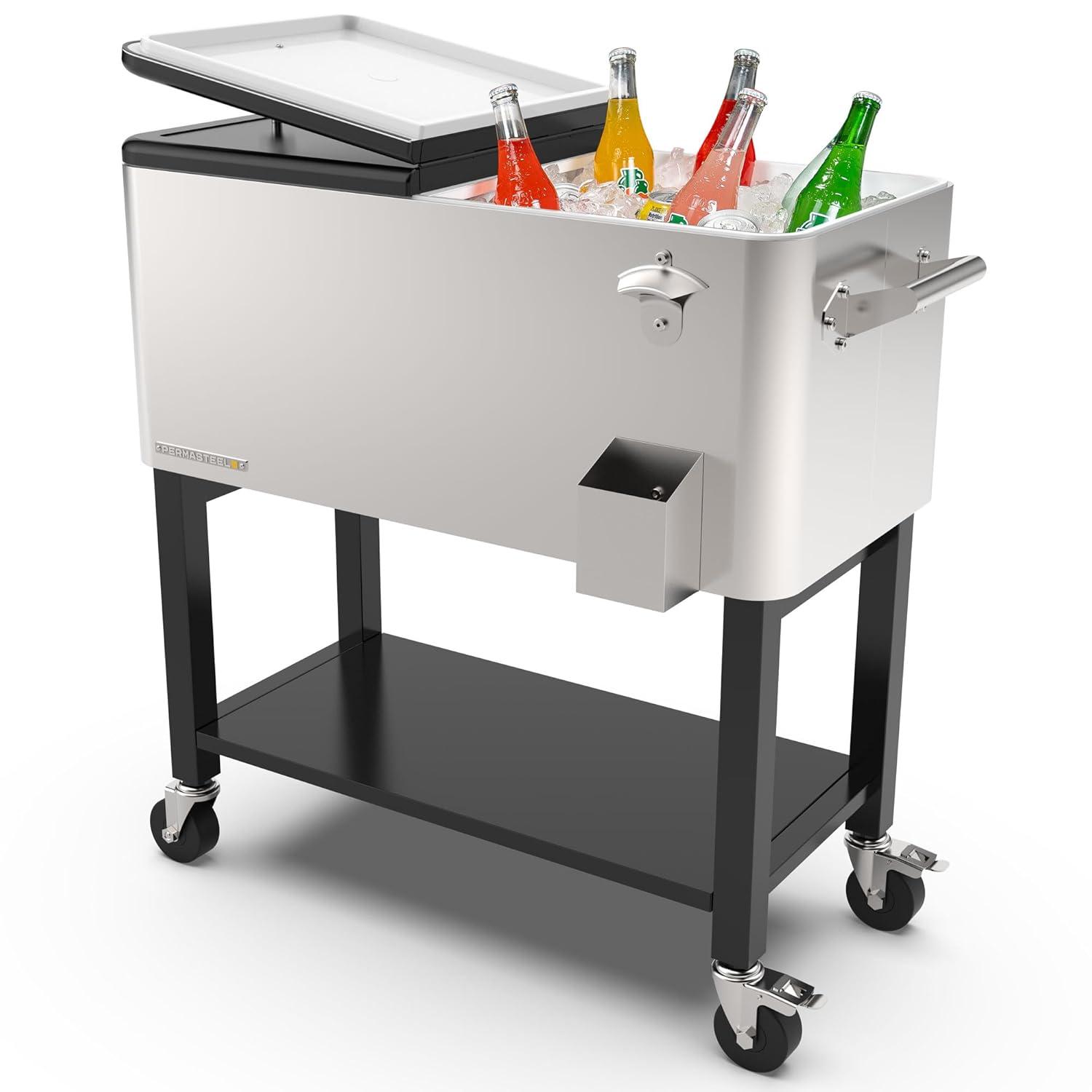 Permasteel 80-Qt Outdoor Patio Cooler with Removable Basin