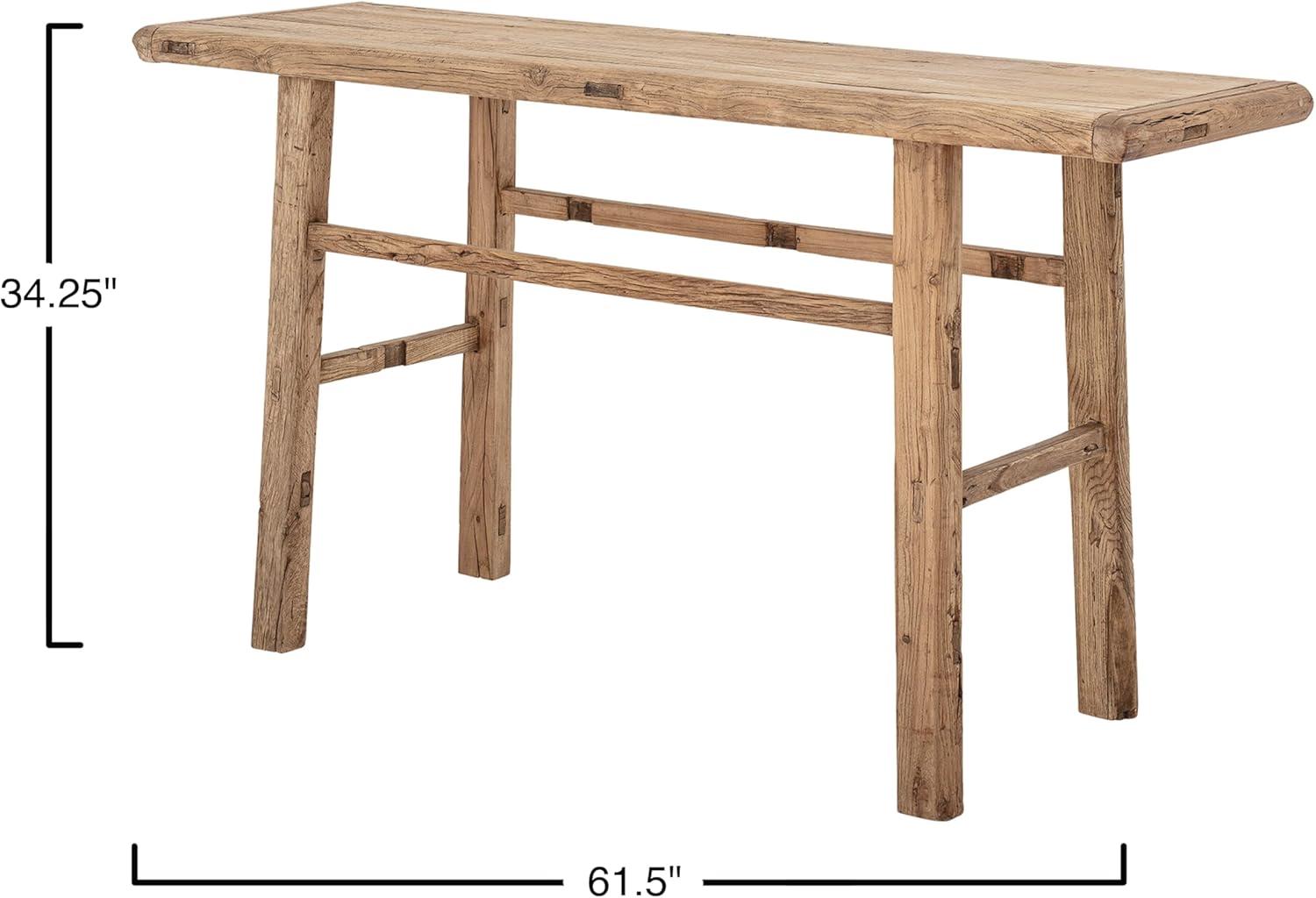 Storied Home Elm Wood Console Table Natural