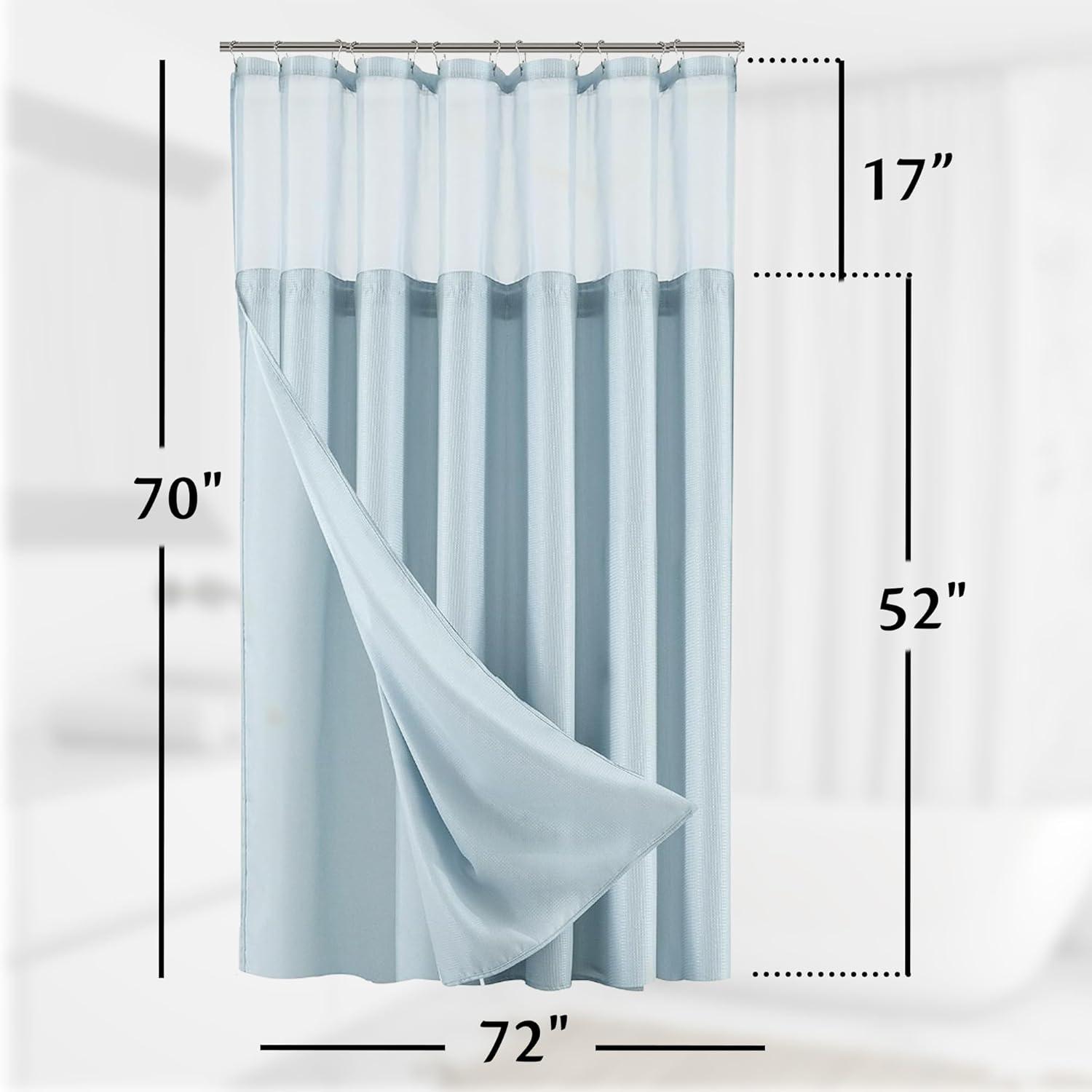 Dainty Home Complete Shower Curtain With Detachable Liner