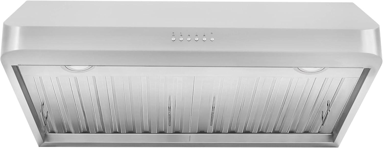 30" 600 CFM Ducted Under Cabinet Range Hood in Brushed 430 Stainless Steel