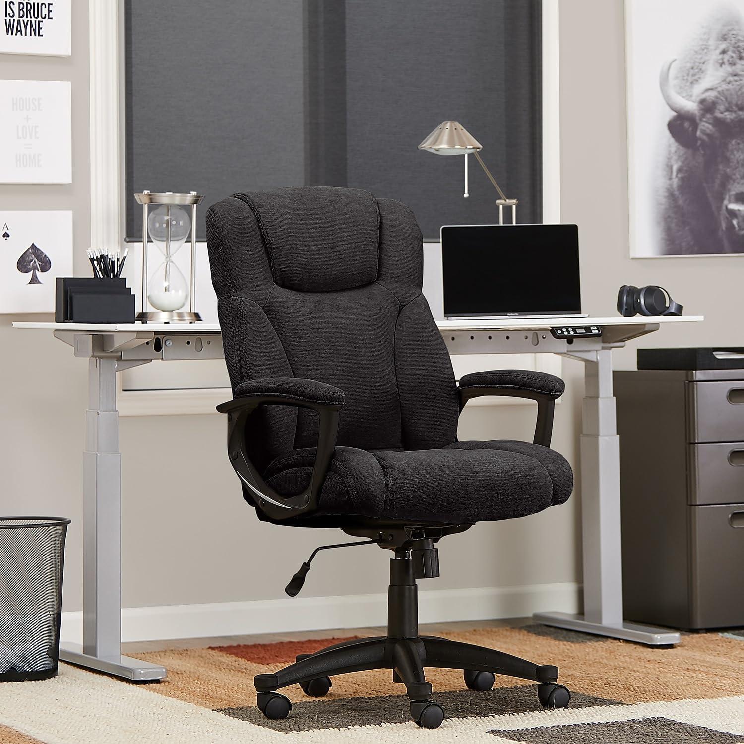 Style Hannah II Office Chair Midnight Black - Serta: Executive, Microfiber, 400 lbs Capacity