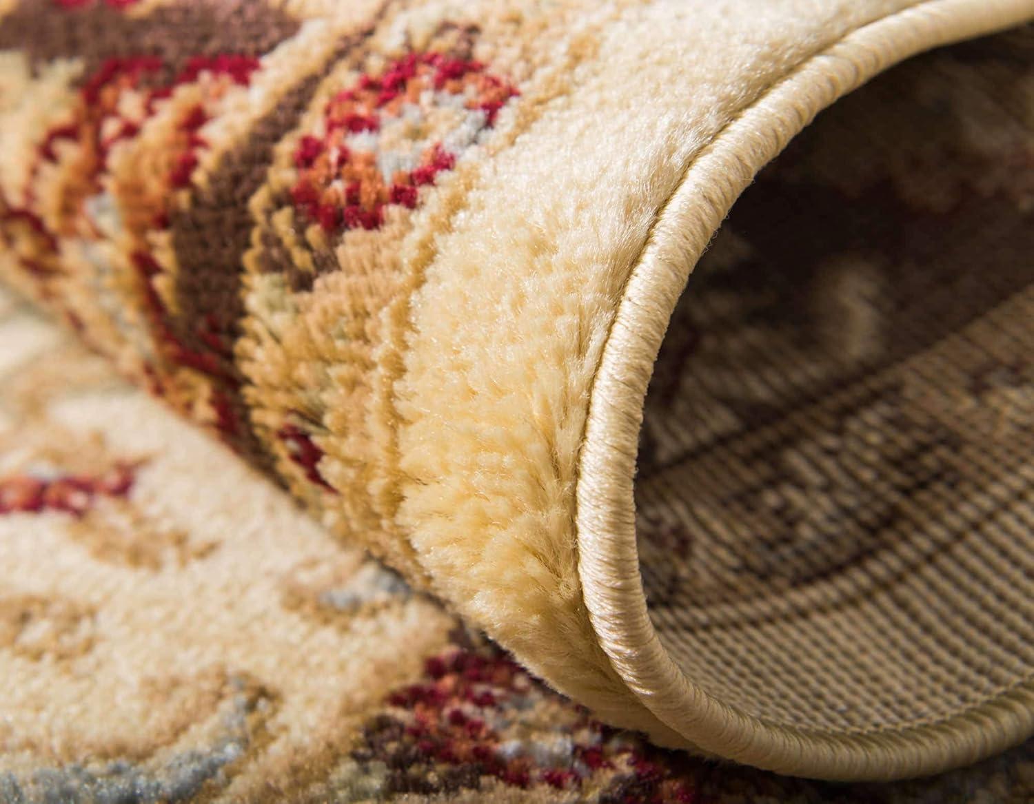 Unique Loom 6' 1 x 6' 1 Square Cream Voyage Asheville Area Rug