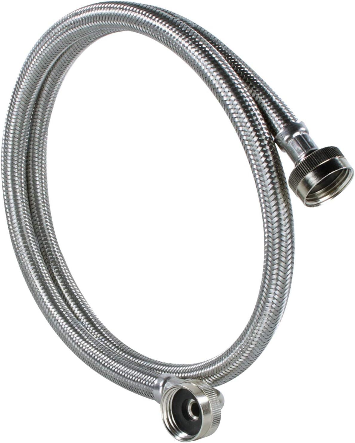 Certified Appliance Accessories WM60SSL2PK 2 Pk Braided Stainless Steel Washing Machine Hoses with Elbow, 5ft