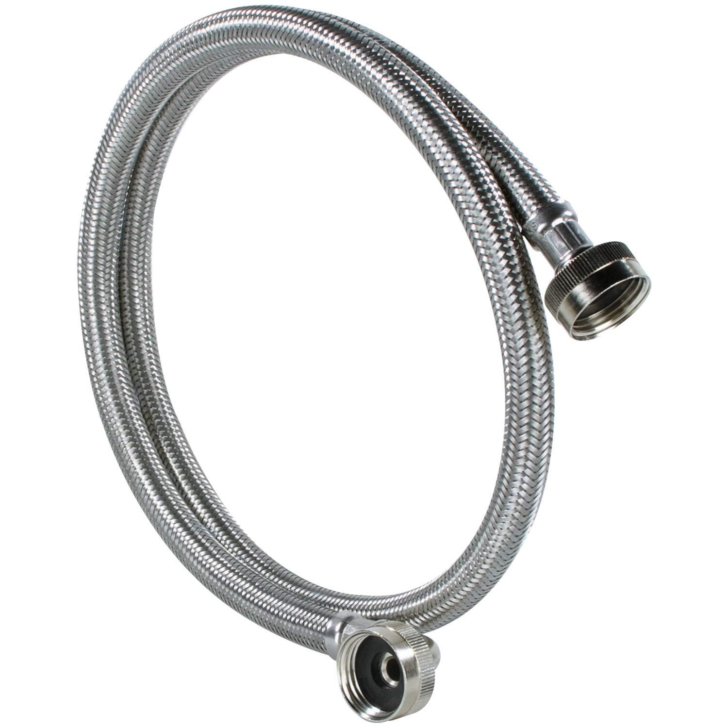 CERTIFIED APPLIANCE WM60SSL2PK Braided Stainless Steel Washing Machine Hoses with Elbow, 2 pk (5ft)