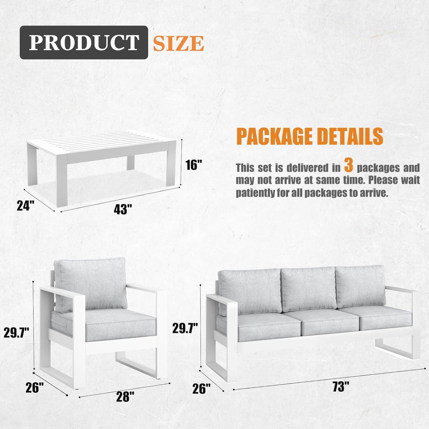 Standalone Product 73'' Metal Outdoor Patio Sofa
