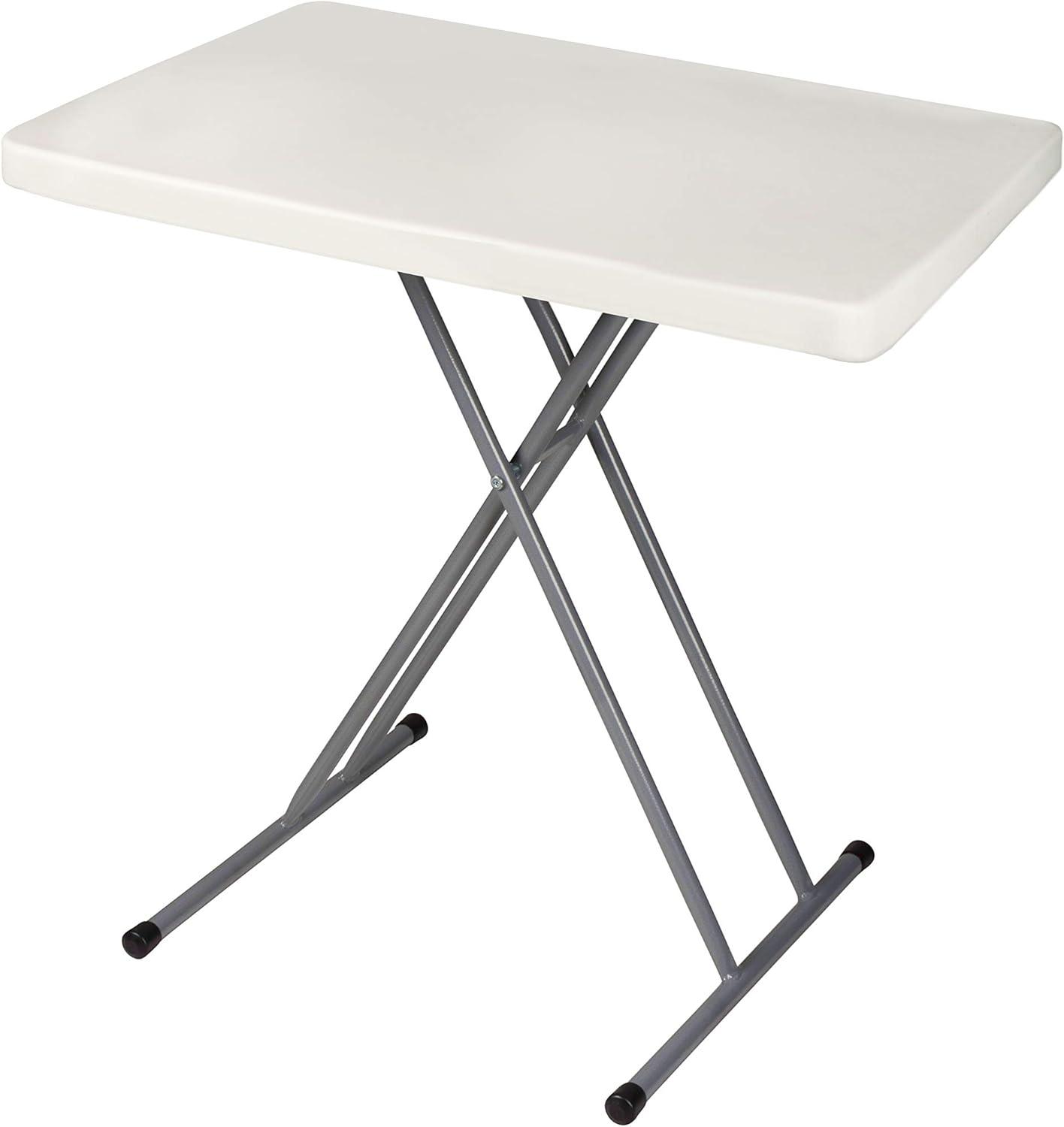 Speckled Grey Adjustable Height Folding Table with Metal Legs