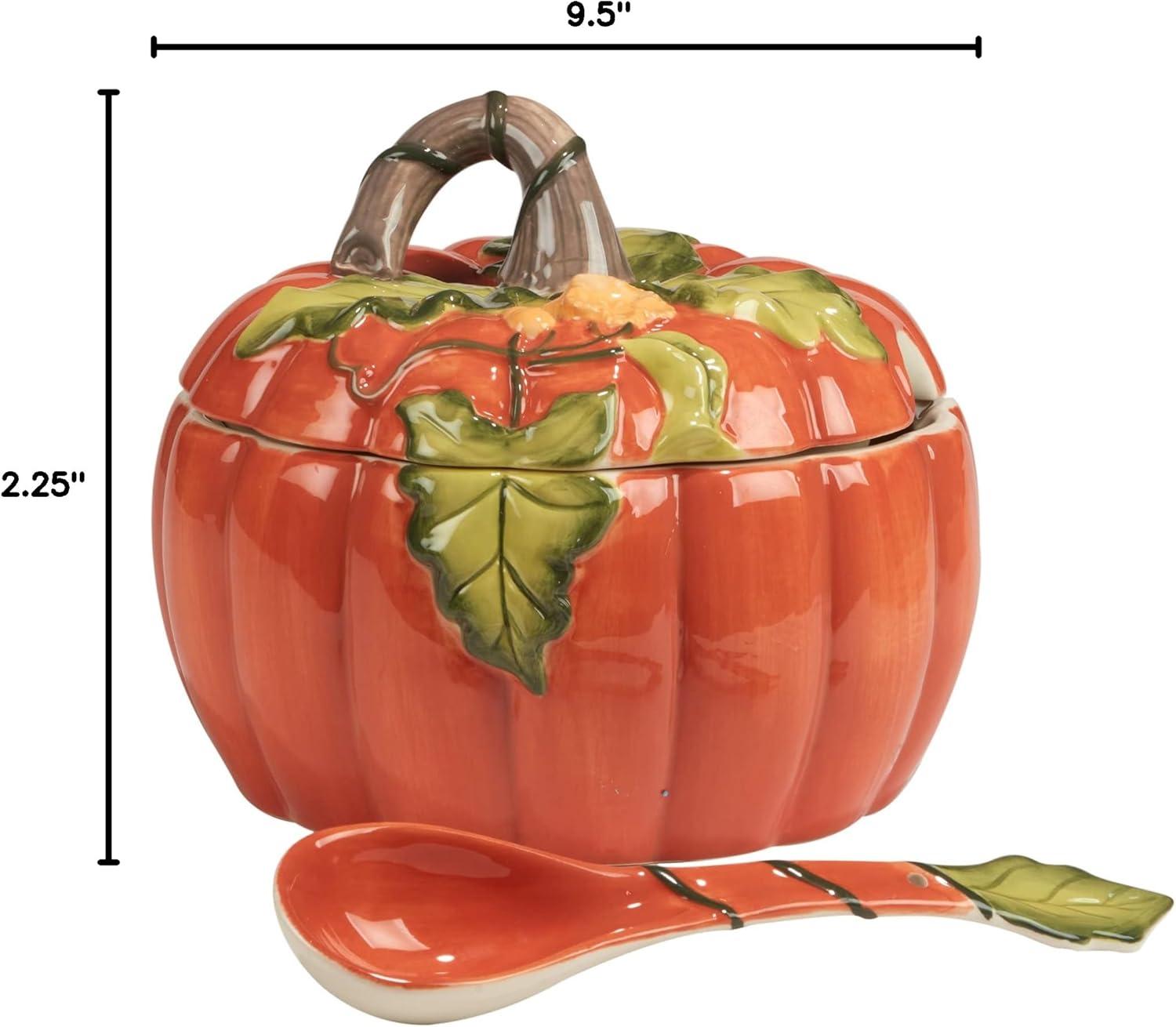 Harvest Morning Pumpkin Tureen with Ladle, 112 oz, Multicolored