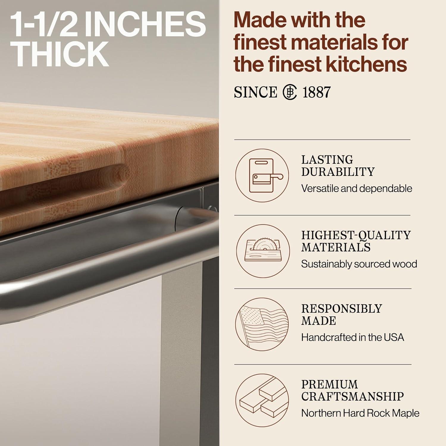 John Boos Cucina John Boos BBQ Collection Reversible Wood Cutting Board w/Juice Groove, Maple