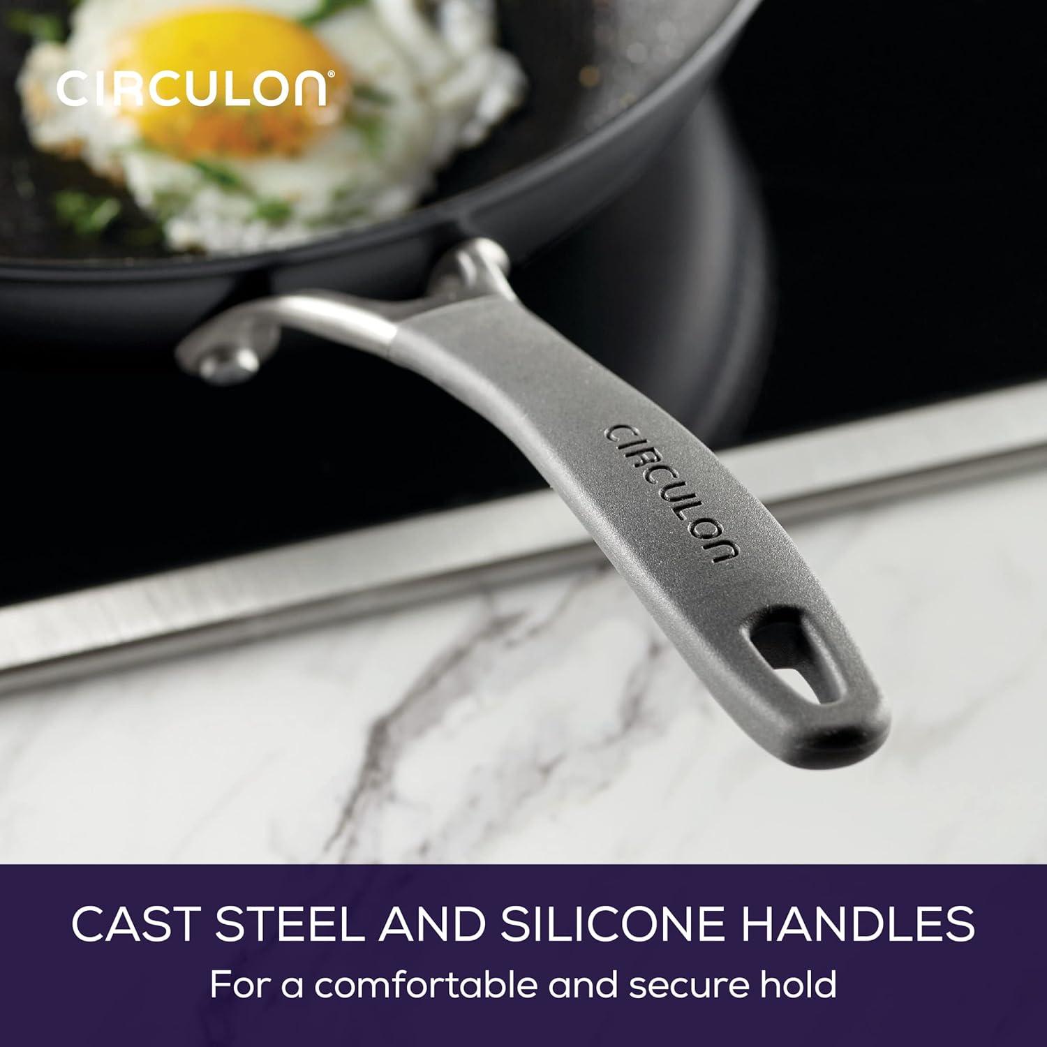 Circulon Circulon ScratchDefense with ScratchDefense Nonstick Induction Pots and Pans Cookware Set, 10 Piece, Graphite