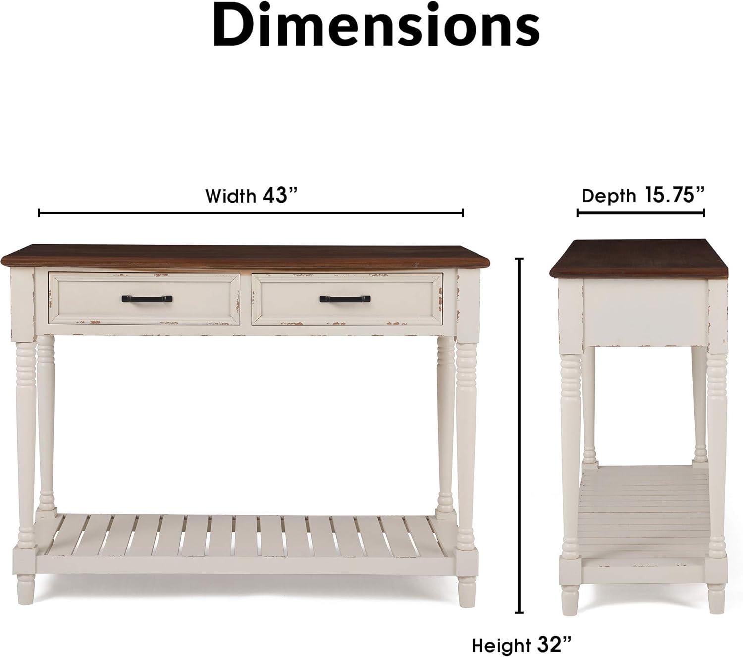 Baker Console Table Antique White - ClickDecor