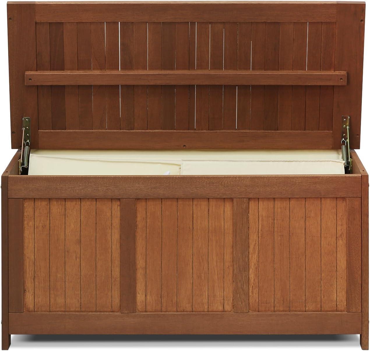 Natural Hardwood Outdoor Storage Deck Box