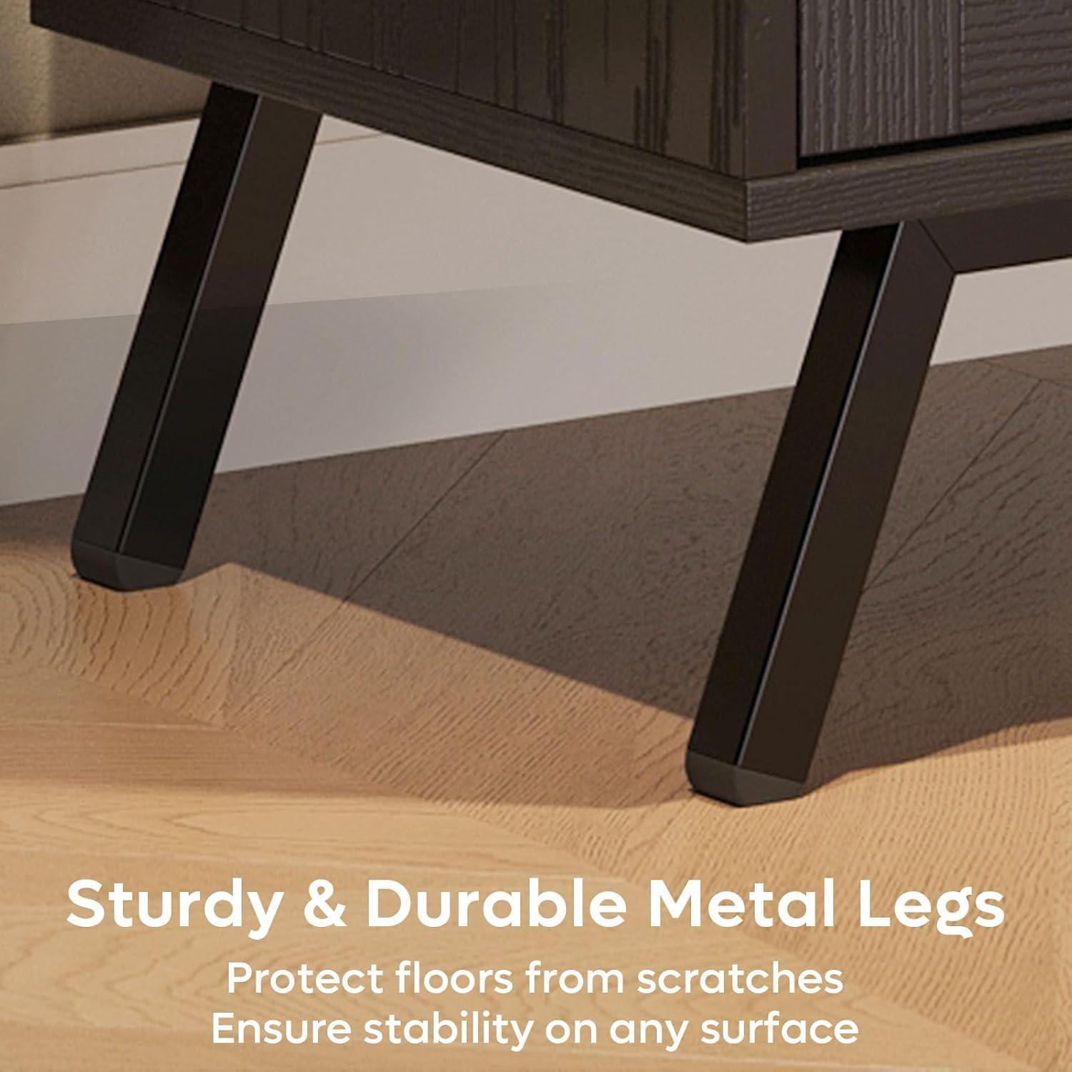 Bay Isle Home™ Alwies 80 inch TV Stand for TVs up to 85", Combinable Entertainment Center with LED Light and Adjustable Shelves, 4-1 Rattan TV console